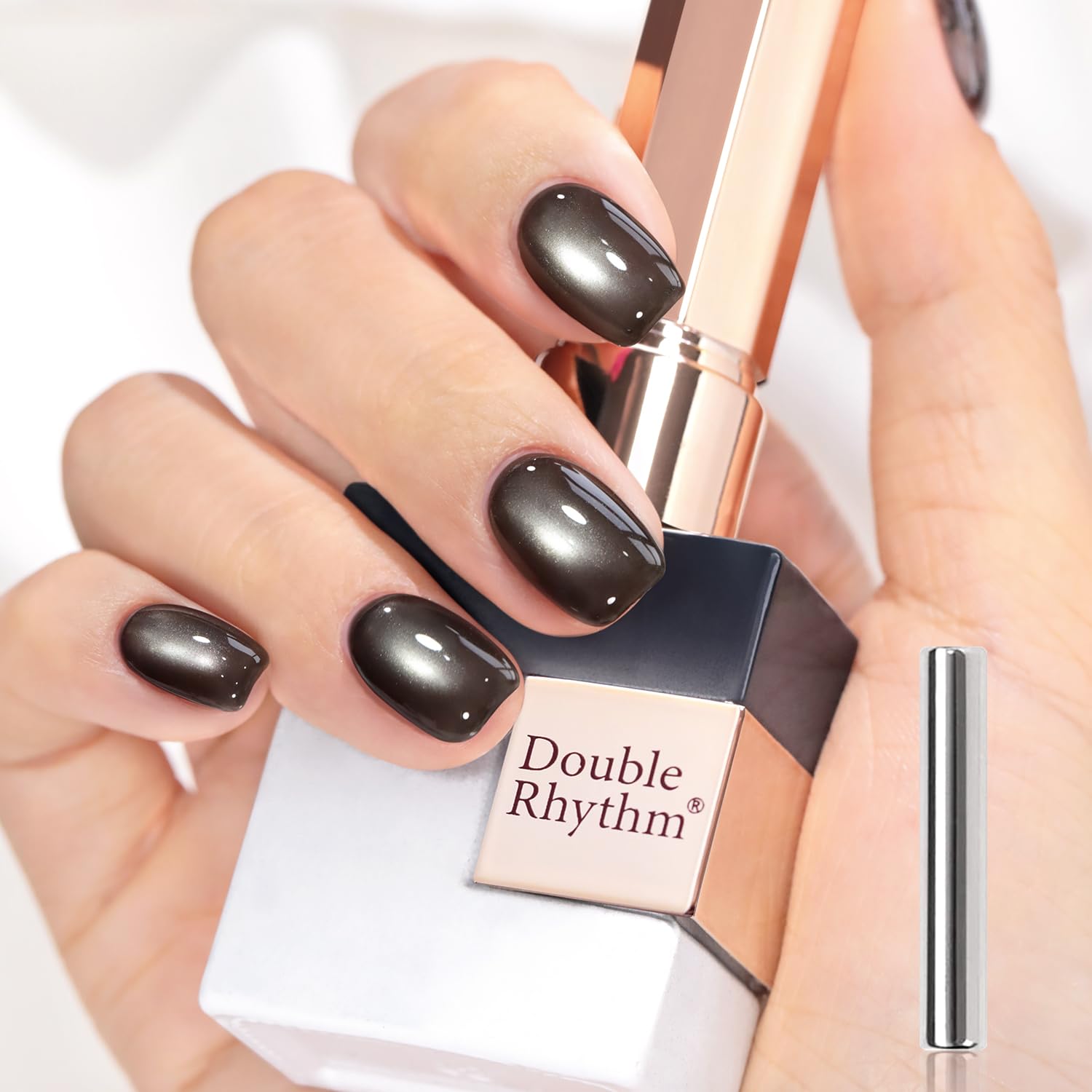 Double Rhythm 15ML Ice Glass Cat Eye Gel Polish with Magnet Holographic Glitter Shimmer Translucent Sheer Color Salon Soak Off Magnetic Nail at Home (Golden Violet-MC1129) : Beauty & Personal Care