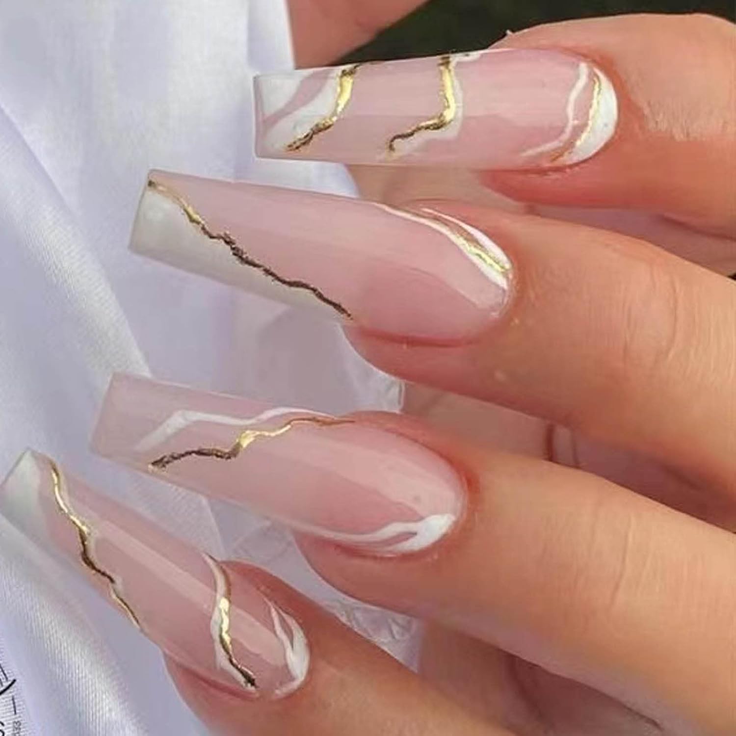 Hkanlre Square French Press on Nails Short Cute Fake Nails Acrylic Flower False Nails for Women and Girls 24PCS : Beauty & Personal Care