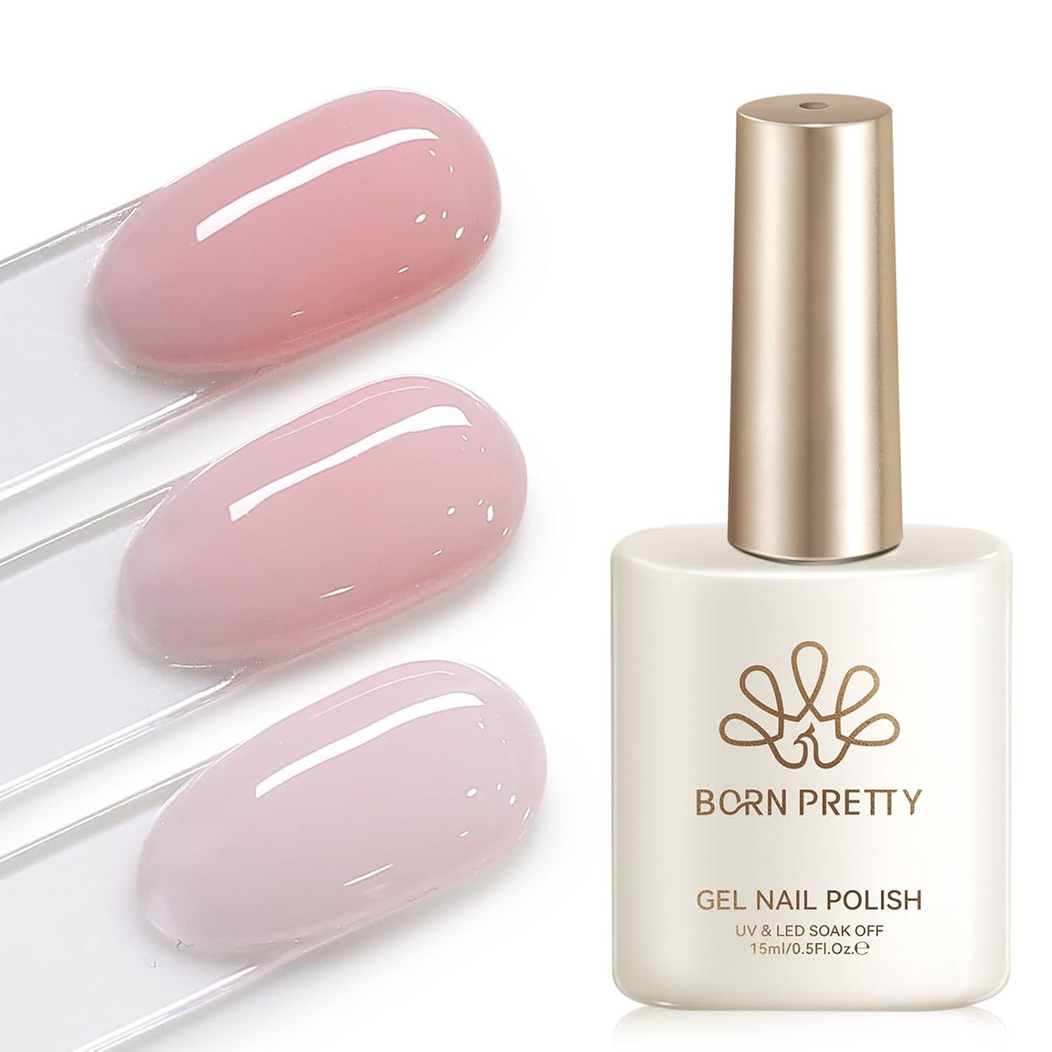 Born Pretty Nude Gel Nail Polish Jelly Light Nude Gel Polish.Sheer Translucent Skin Stone Natural Long Lasting Soak Off Gel Polish Nail Art DIY 15ML : Beauty & Personal Care
