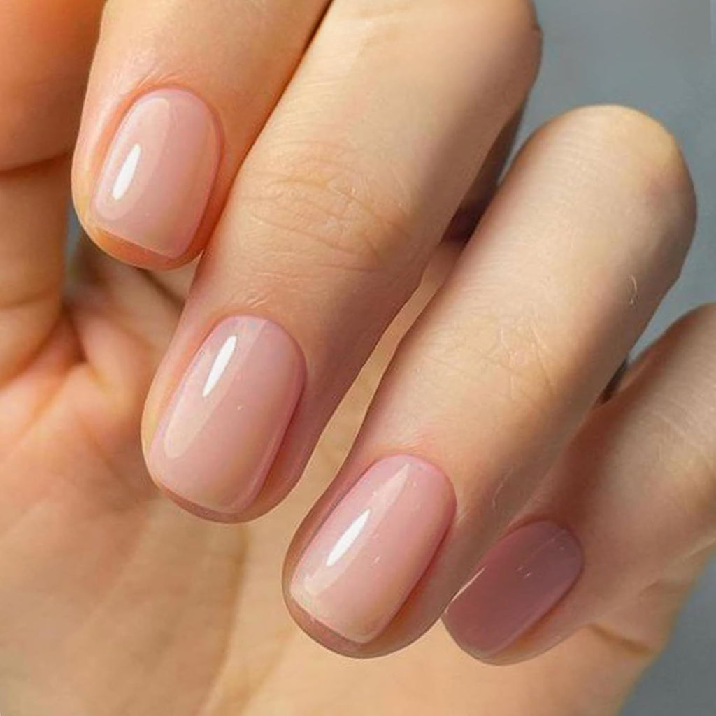 GLAMERMAID Nude Pink Short Press on Nails. Natural Extra Short Squoval Glue on Nails for Women. Coral Pink Square Jelly Soft Gel Fake Nails. Round Reusable Acrylic False Nails Manicure Kit for Women : Beauty & Personal Care