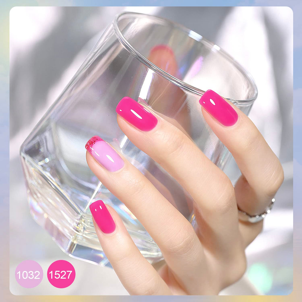 GAOY 42 Pcs Gel Nail Polish Kit. Pink White Red Jelly Nude Colors All Seasons Gel Nail Polish Set with Glossy & Matte Top Coat and Base Coat for DIY Manicure at Home : Beauty & Personal Care