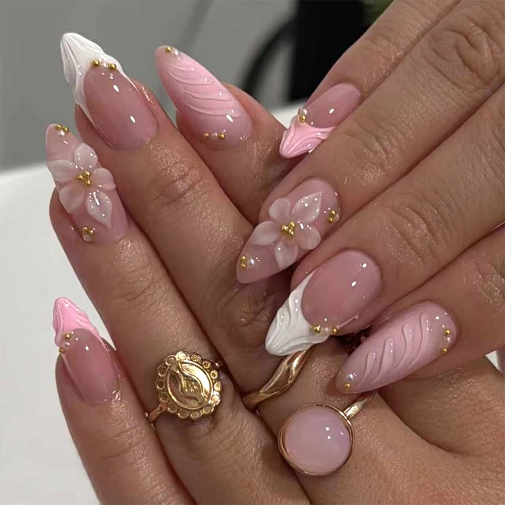 WAFOLOZE Nails Press ons.White Ombre Short Square Press on Nails Fake Nails Glossy Acrylic Artificial Nails Stick on Nails for Women 24Pcs : Beauty & Personal Care