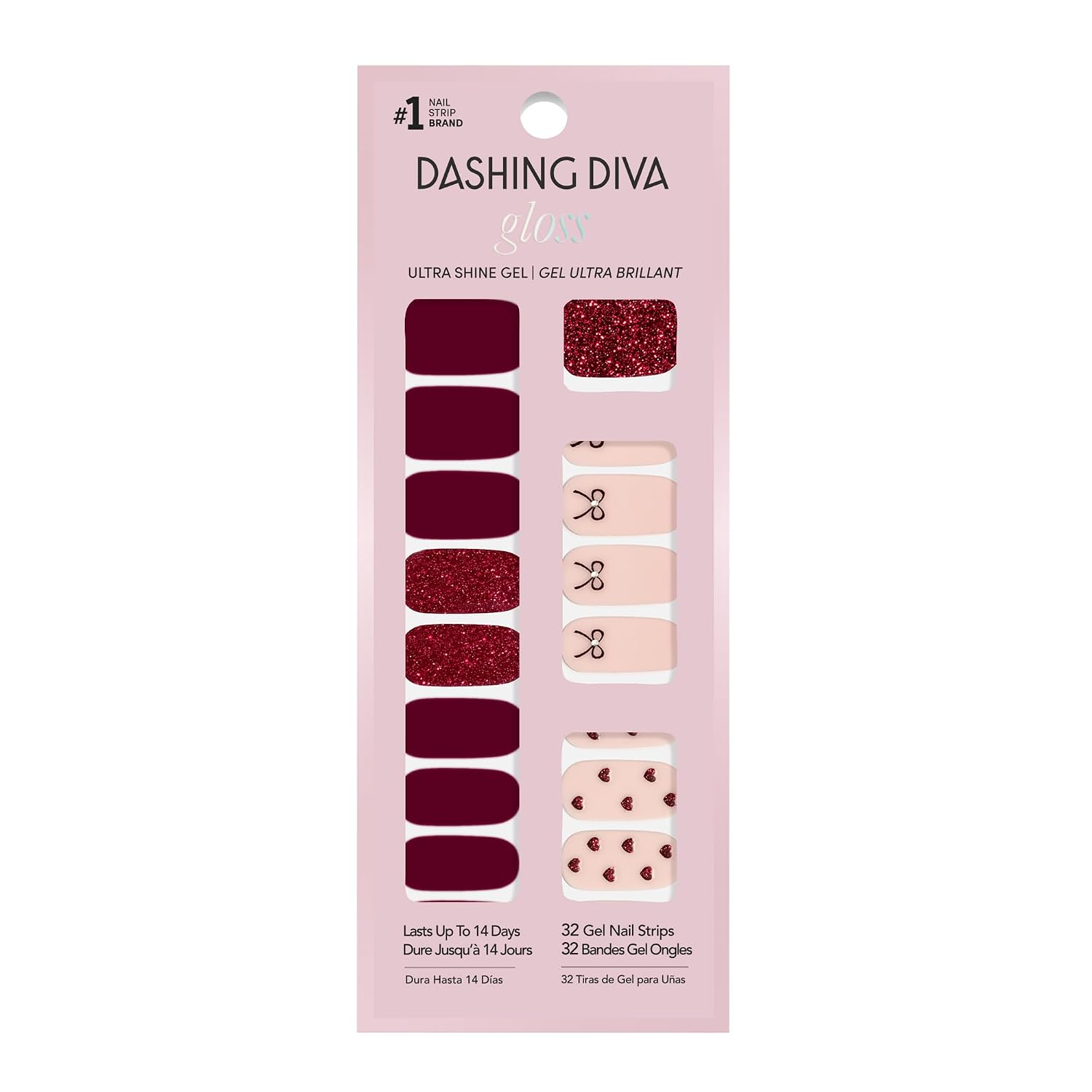 Dashing Diva Gloss Nail Strips - Crystal Clear - UV Free. Chip Resistant. Long Lasting Gel Stickers - Contains 32 Wraps. 1 Prep Pad. 1 File : Beauty & Personal Care