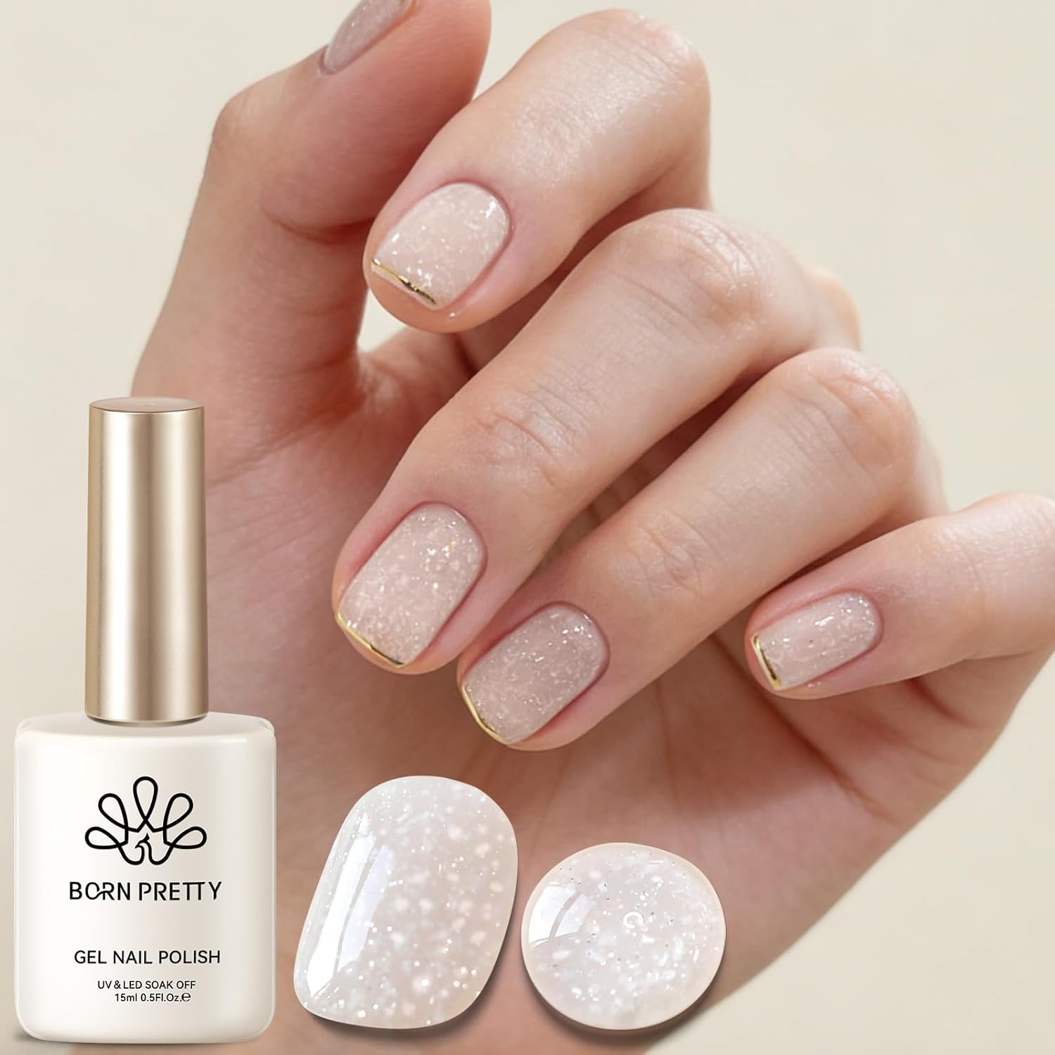 Born Pretty Milky White Gel Nail Polish Jelly White Sheer Translucent Neutral Gel Polish Soak Off Nail Art Gel 15ml. 0.54 Fl Oz : Beauty & Personal Care