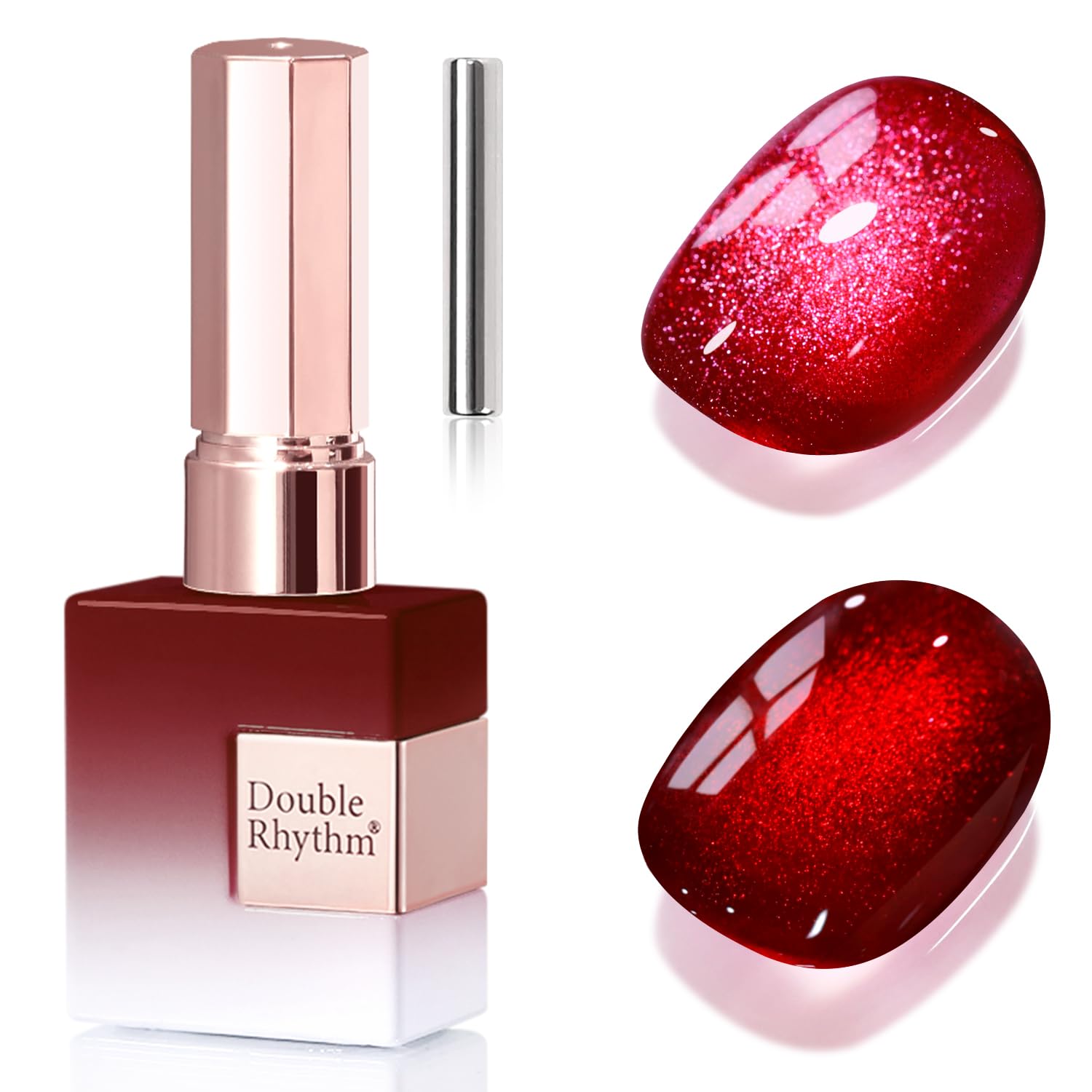 Double Rhythm 15ML Ice Glass Cat Eye Gel Polish with Magnet Holographic Glitter Shimmer Translucent Sheer Color Salon Soak Off Magnetic Nail at Home (Golden Violet-MC1129) : Beauty & Personal Care