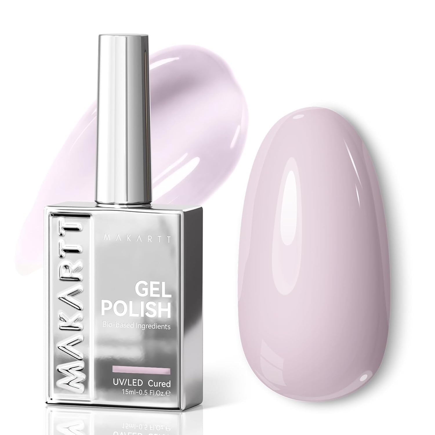 Makartt Milky Pink Gel Nail Polish: 15ML Hema-Free Jelly Baby Pink Nail Polish Sheer Translucent Effect Soak Off UV LED Nail Art Manicure DIY Home Salon Gift for Women : Beauty & Personal Care