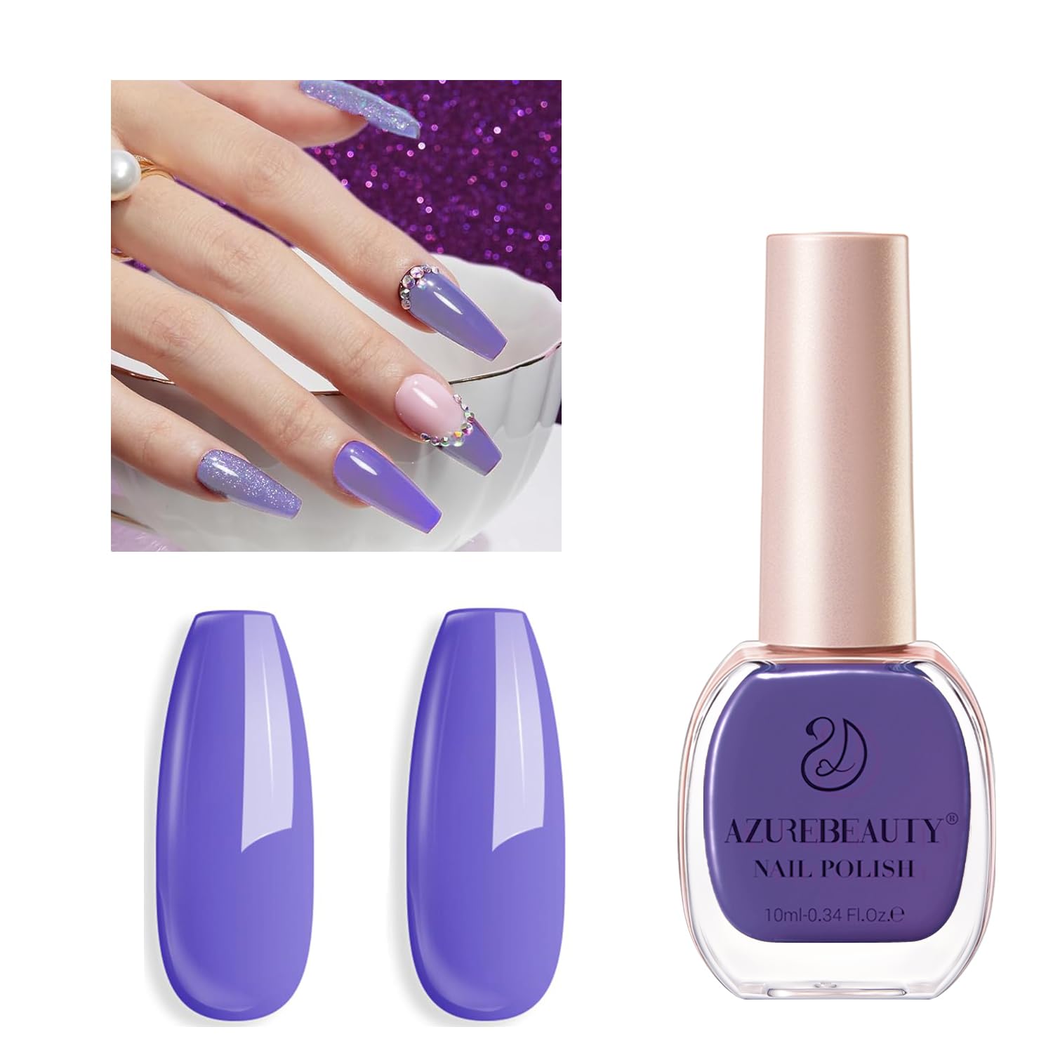 AZUREBEAUTY Navy Blue Nail Polish – Quick Dry. Long-Lasting. Natural Royal Blue Glossy Finish for DIY Manicure & Nail Art. Salon Quality for Women 0.34Oz : Beauty & Personal Care