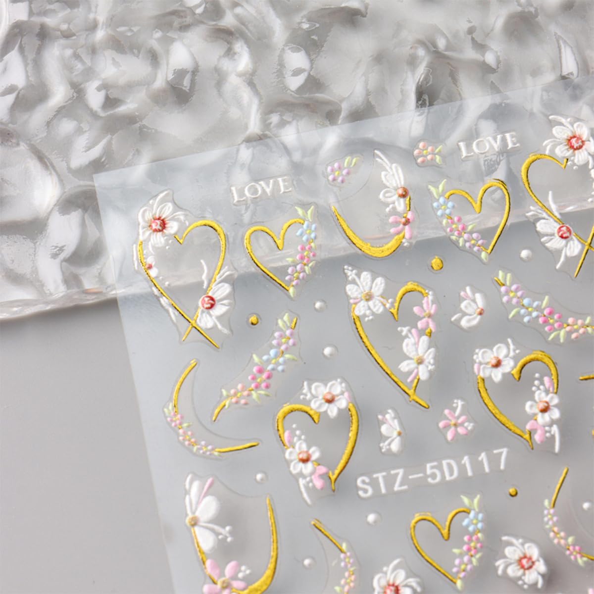JMEOWIO 3D Embossed Flower Nail Art Stickers Decals Self-Adhesive 5D Spring Summer Floral Nail Supplies Nail Art Design Decoration Accessories 4 Sheets : Beauty & Personal Care
