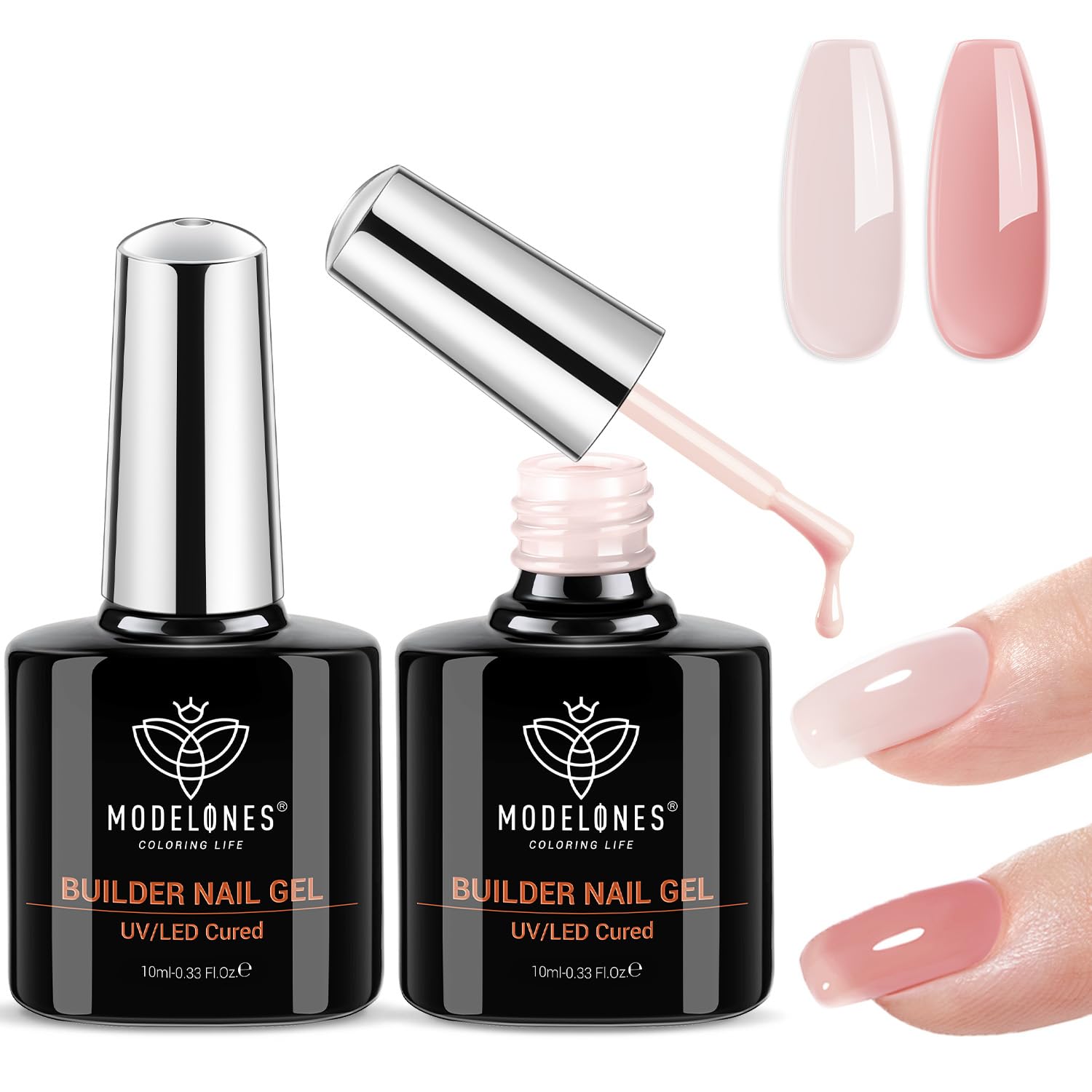 modelones Gel Top Coat. 15 ml 2026 Upgrade Super Shiny Base and Top Coat Set. Soak Off Nail Lamp Acid Free No Wipe Clear Base Top Gel Nail Polish : Beauty & Personal Care