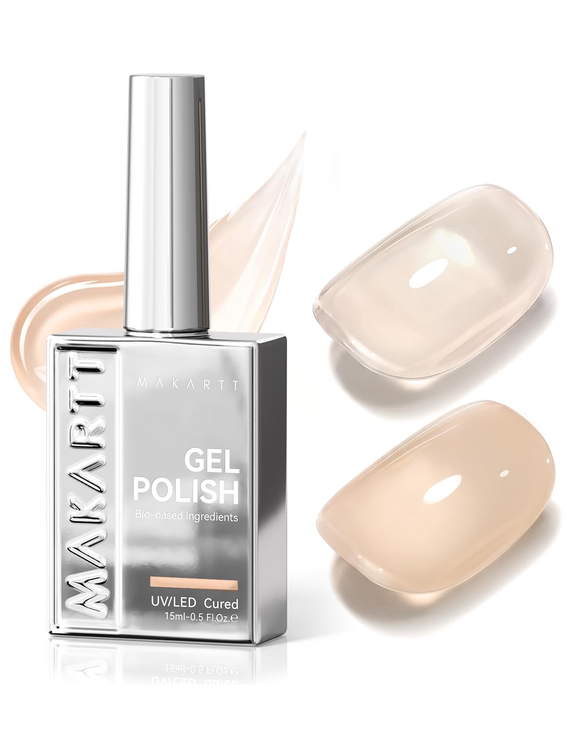 Makartt Milky Pink Gel Nail Polish: 15ML Hema-Free Jelly Baby Pink Nail Polish Sheer Translucent Effect Soak Off UV LED Nail Art Manicure DIY Home Salon Gift for Women : Beauty & Personal Care