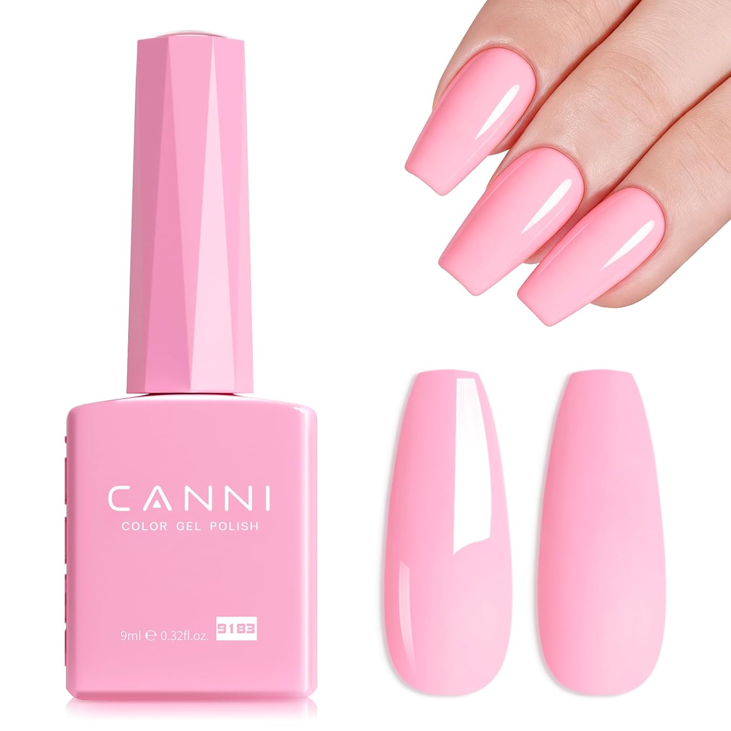 CANNI Light Pink Gel Nail Polish. 1Pcs Baby Pink Gel Polish Soft Pale Color High Gloss Soak Off U V Nail Manicure Salon DIY : Beauty & Personal Care
