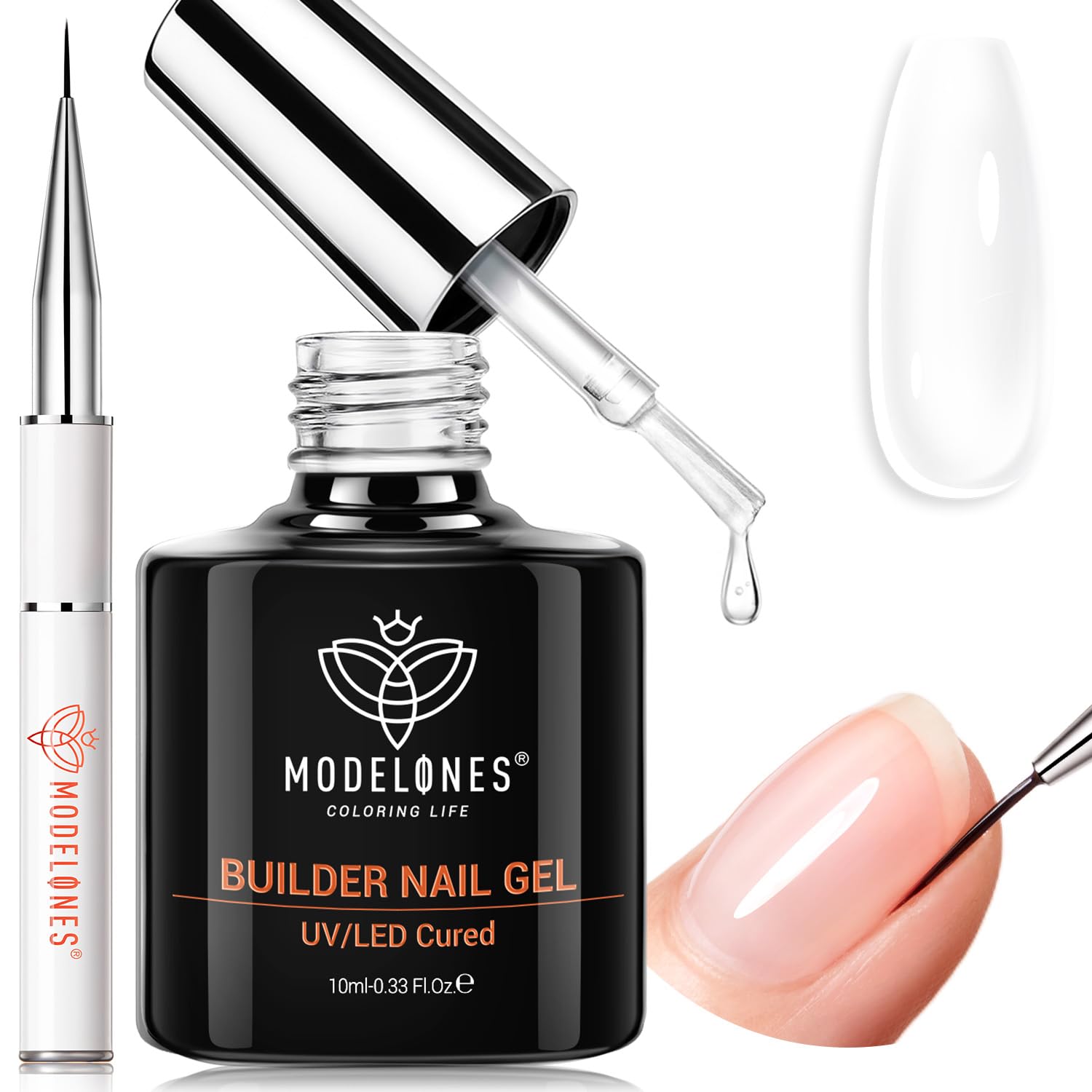 modelones Gel Top Coat. 15 ml 2026 Upgrade Super Shiny Base and Top Coat Set. Soak Off Nail Lamp Acid Free No Wipe Clear Base Top Gel Nail Polish : Beauty & Personal Care