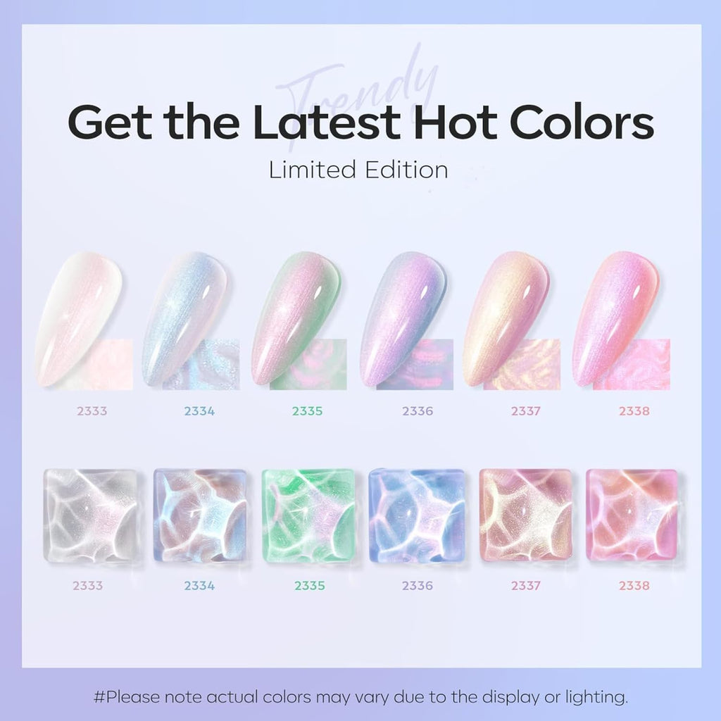 modelones Pearl Gel Nail Polish Set. 6 Colors 2026 Spring Summer Aurora Iridescent Shimmer White Pink Purple Blue Mermaid Nail Glitter Gel Polish LED Swirl Shell Effect with Dotting Pen DIY Gift : Beauty & Personal Care