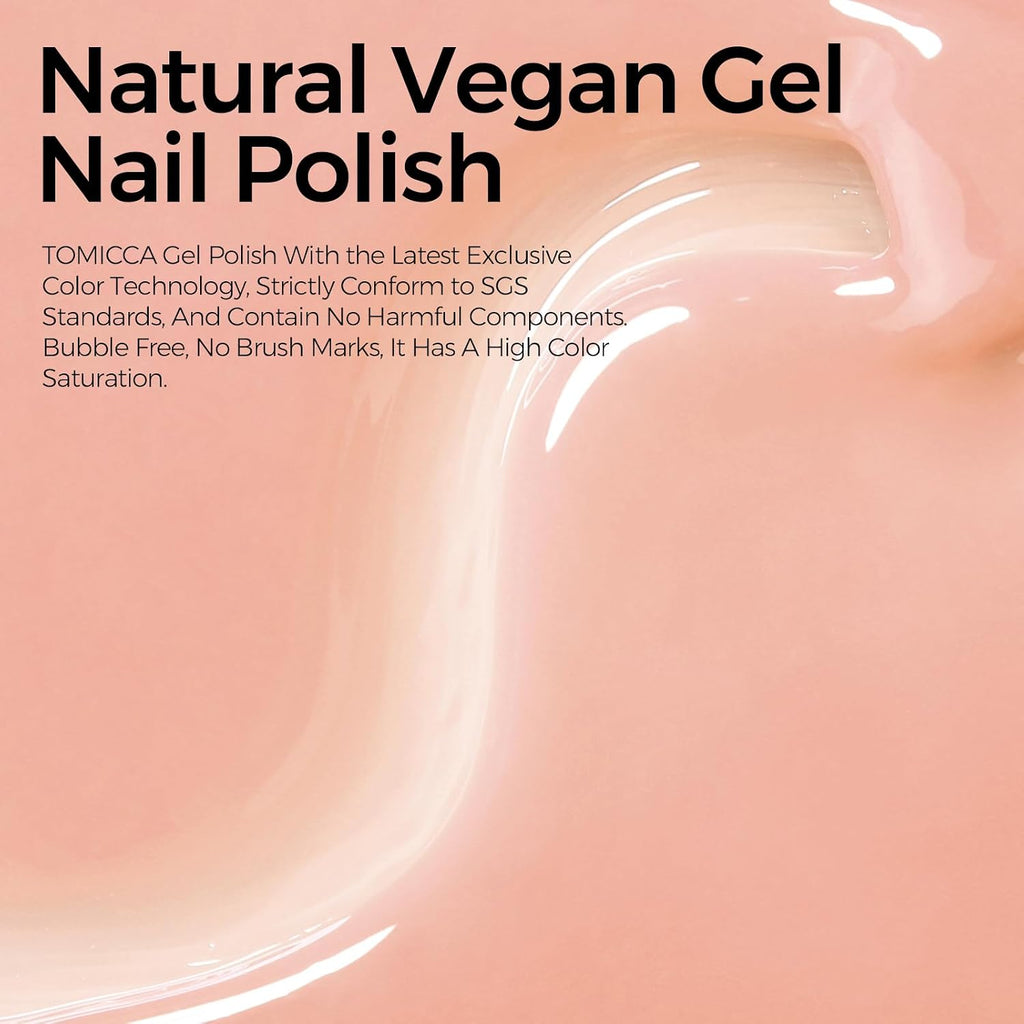 TOMICCA Nude Gel Nail Polish.15ml Light Nude Gel Polish.Soak Off Uv Led Cure Needed .Color Long Lasting Translucent Nail Art Manicure French Salon Diy Design Gifts For Woman : Beauty & Personal Care