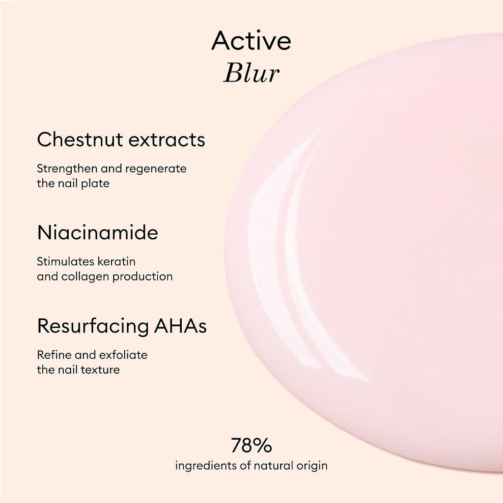 Manucurist Active Blur™ Blurring Treatment Nail Polish – Powder Pink Matte Nails Care with Niacinamide – No Lamp – Vegan & Made in France – Nail Strengthener and Growth for Weak Nails – Plant-Based : Beauty & Personal Care