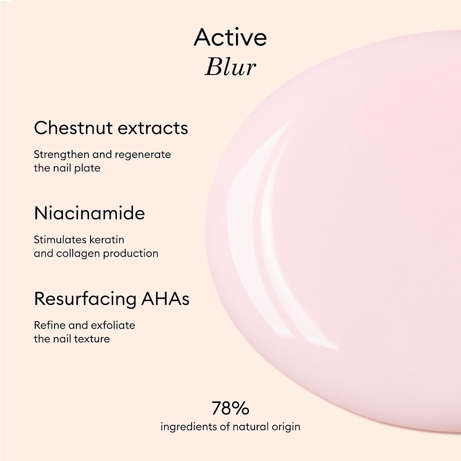 Manucurist Active Blur™ Blurring Treatment Nail Polish – Powder Pink Matte Nails Care with Niacinamide – No Lamp – Vegan & Made in France – Nail Strengthener and Growth for Weak Nails – Plant-Based : Beauty & Personal Care