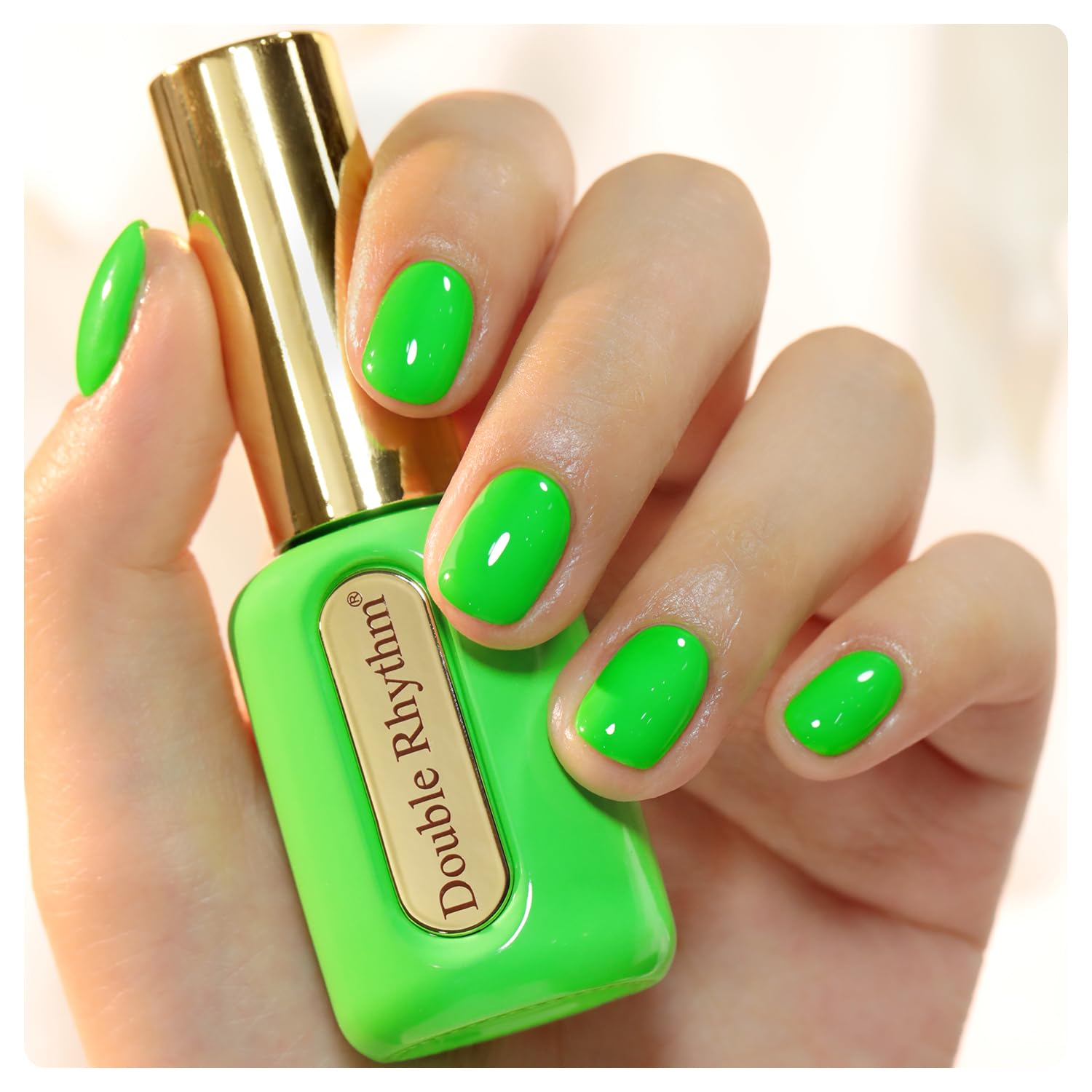 Double Rhythm 0.50 OZ Gel Polish Hema Free Same Color Same Bottle Golden Round Translucent Neutral Natural Milky 15 ML Jelly UV Polish Art DIY at Home (Bright Pink-H1040) : Beauty & Personal Care