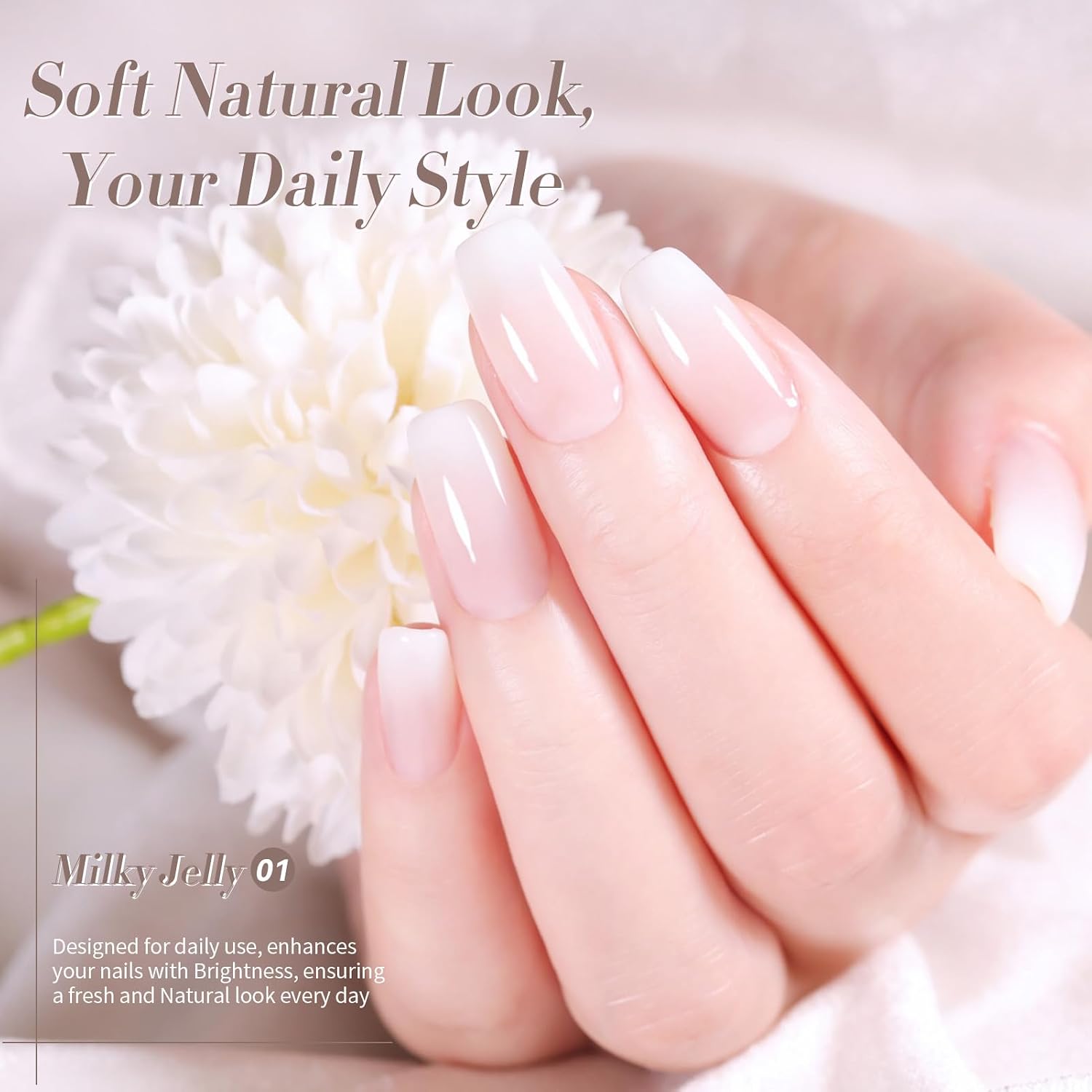 Born Pretty Milky White Gel Nail Polish Jelly White Sheer Translucent Neutral Gel Polish Soak Off Nail Art Gel 15ml. 0.54 Fl Oz : Beauty & Personal Care