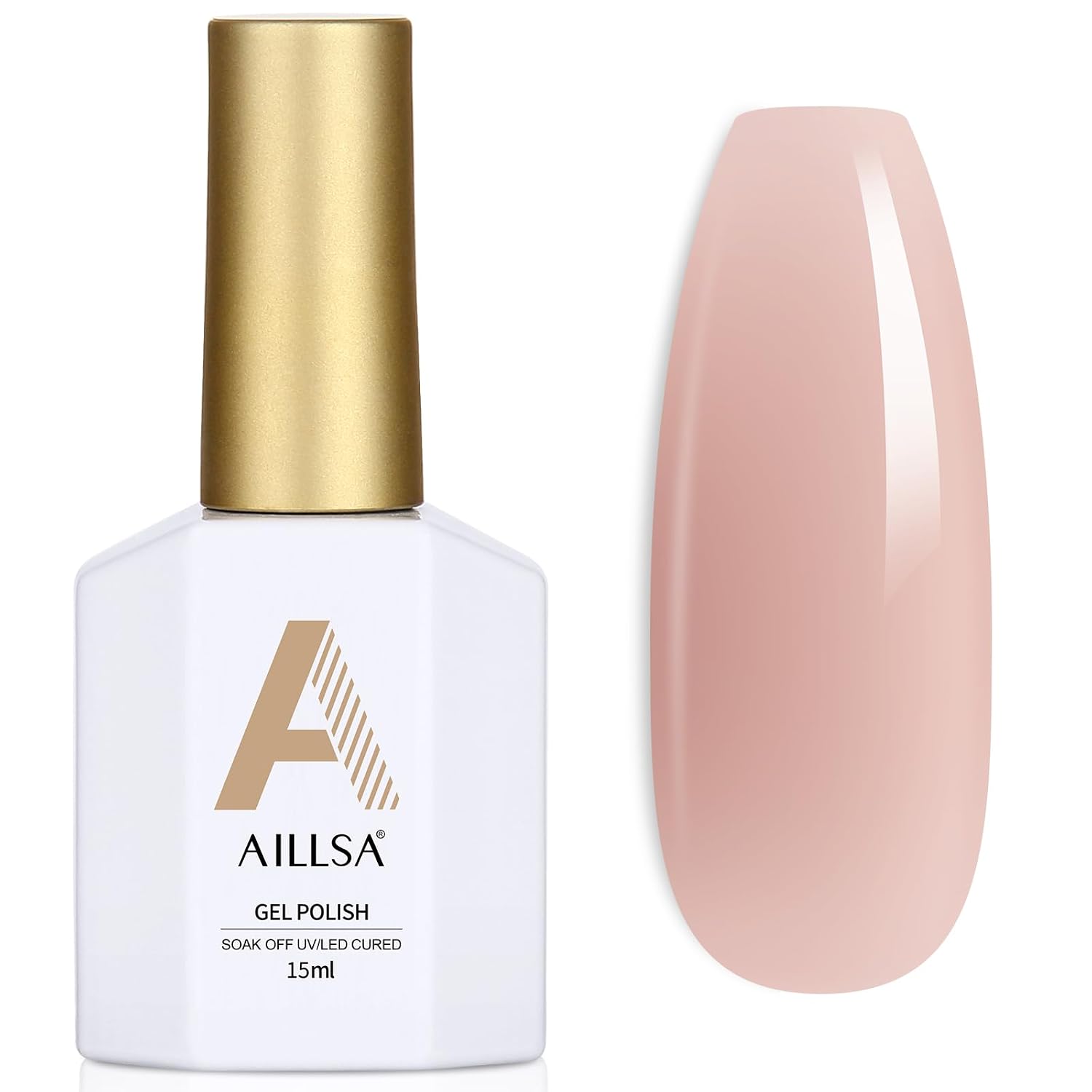 AILLSA Milky Pink Nude Gel Nail Polish. 15ml Translucent Soak Off UV LED Light Cure Gel Polish. Long Lasting for French Nail Art Salon DIY Manicure at Home : Beauty & Personal Care