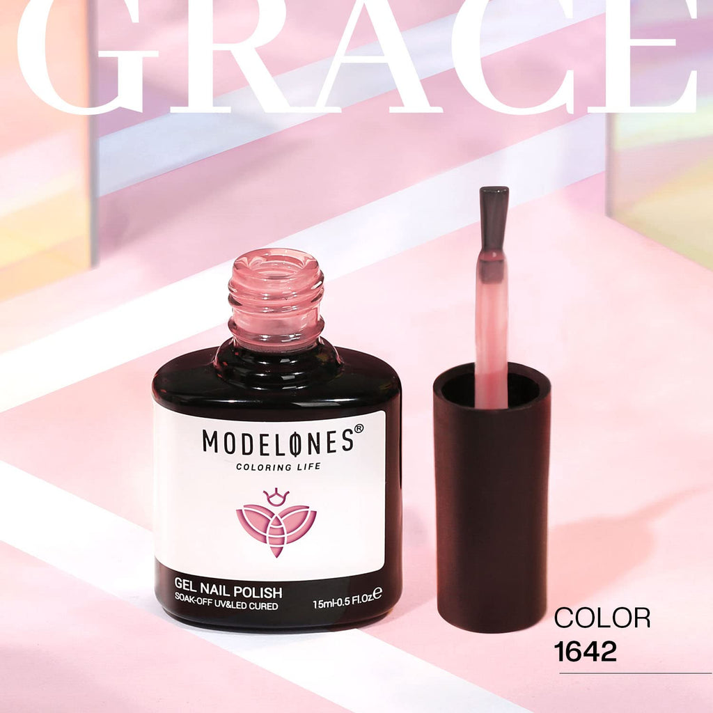 modelones Pink Gel Nail Polish Jelly Nude Pink Gel Polish French Tip Base Colors Translucent Soak Off U V Soap Nails for Nail Art Manicure at Home 15ML : Beauty & Personal Care