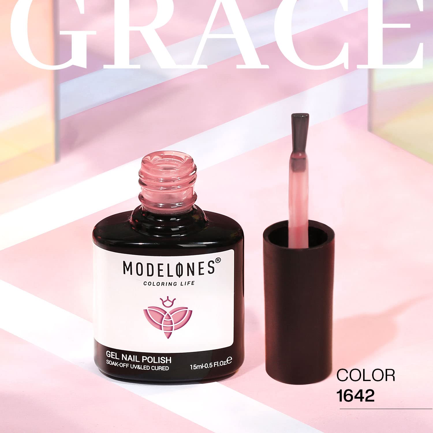 modelones Pink Gel Nail Polish Jelly Nude Pink Gel Polish French Tip Base Colors Translucent Soak Off U V Soap Nails for Nail Art Manicure at Home 15ML : Beauty & Personal Care