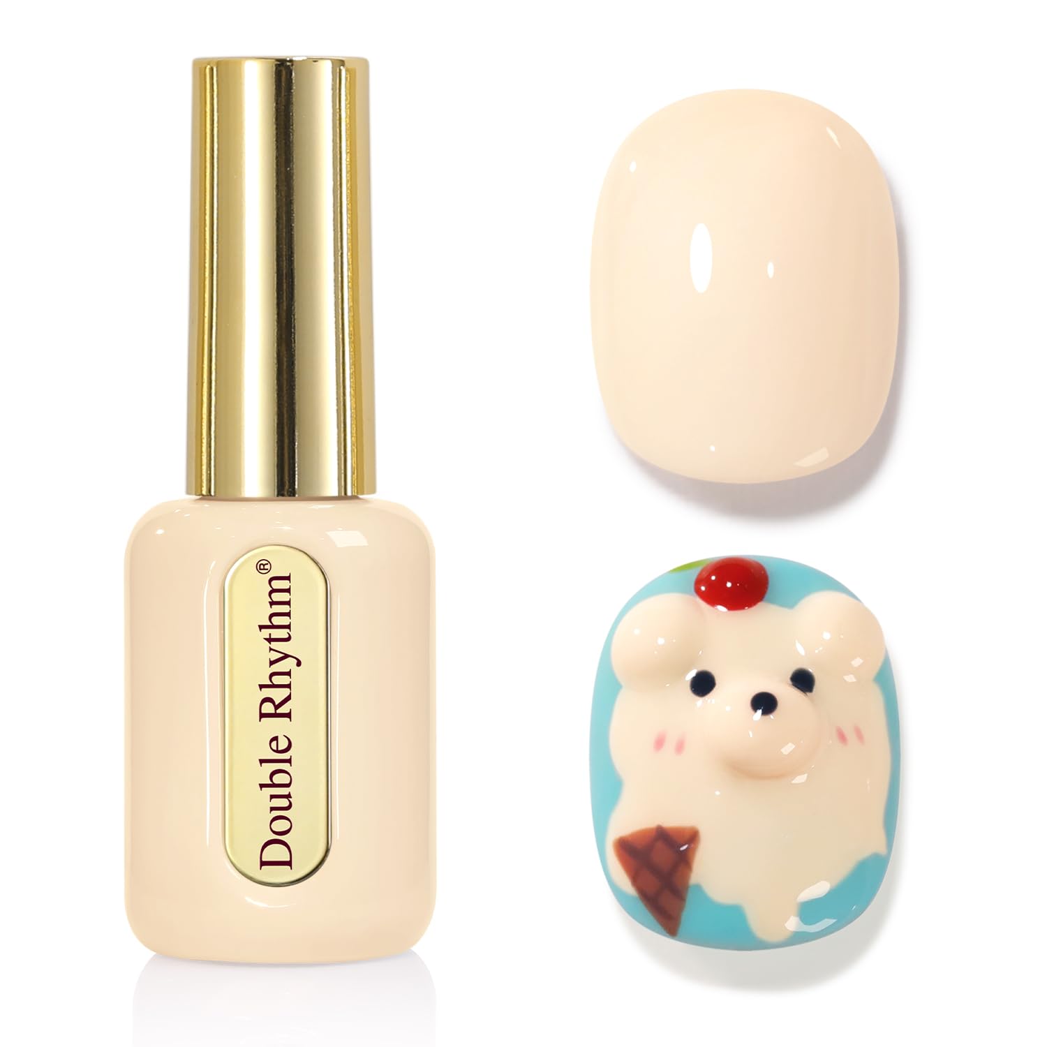 Double Rhythm 0.50 OZ Gel Polish Hema Free Same Color Same Bottle Golden Round Translucent Neutral Natural Milky 15 ML Jelly UV Polish Art DIY at Home (Bright Pink-H1040) : Beauty & Personal Care