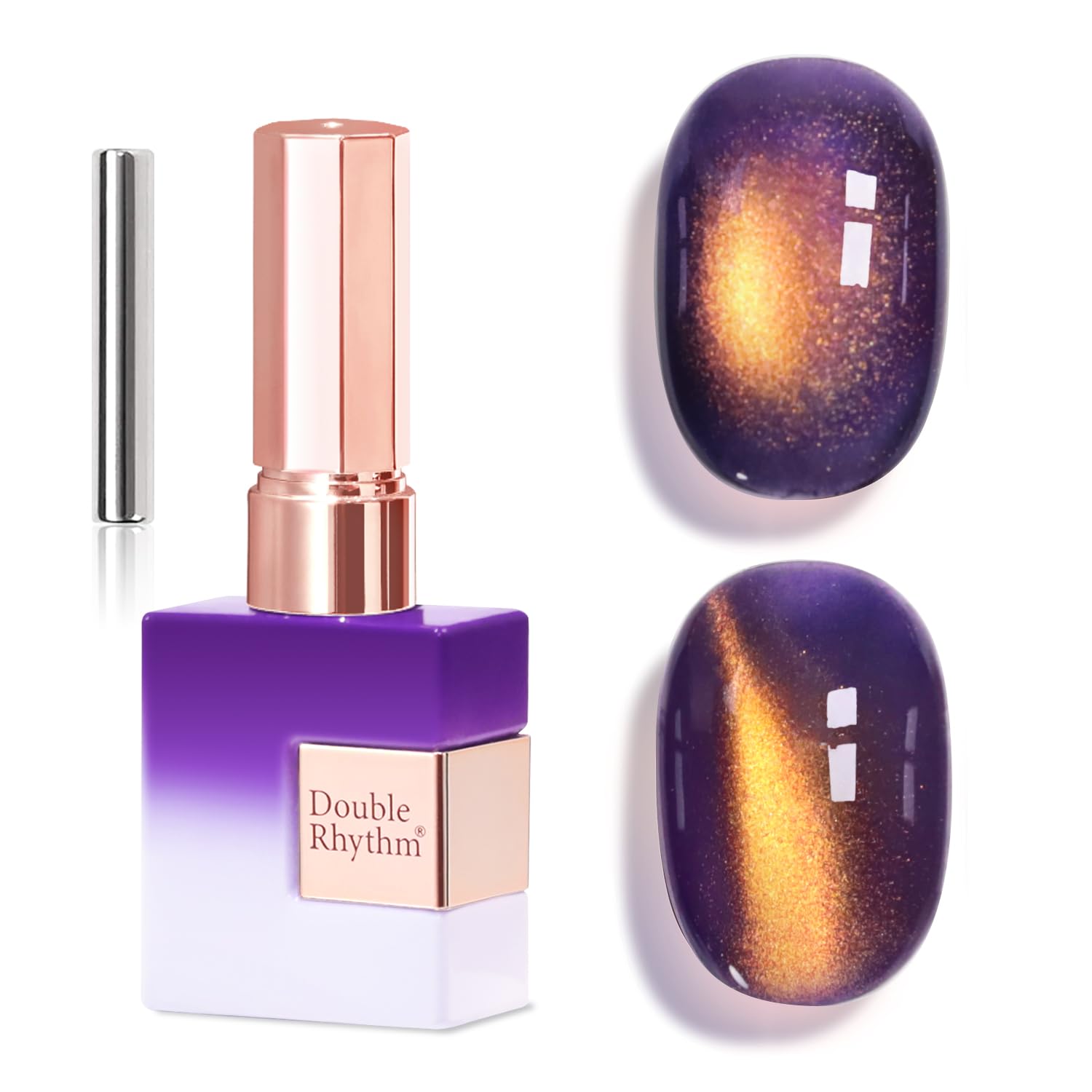 Double Rhythm 0.5 OZ Cat Eye Gel Polish with Magnet 15ML Holographic Glitter Shimmer Translucent Jelly Color Magnetic Polish Salon DIY at Home (Silver-MC1019) : Beauty & Personal Care