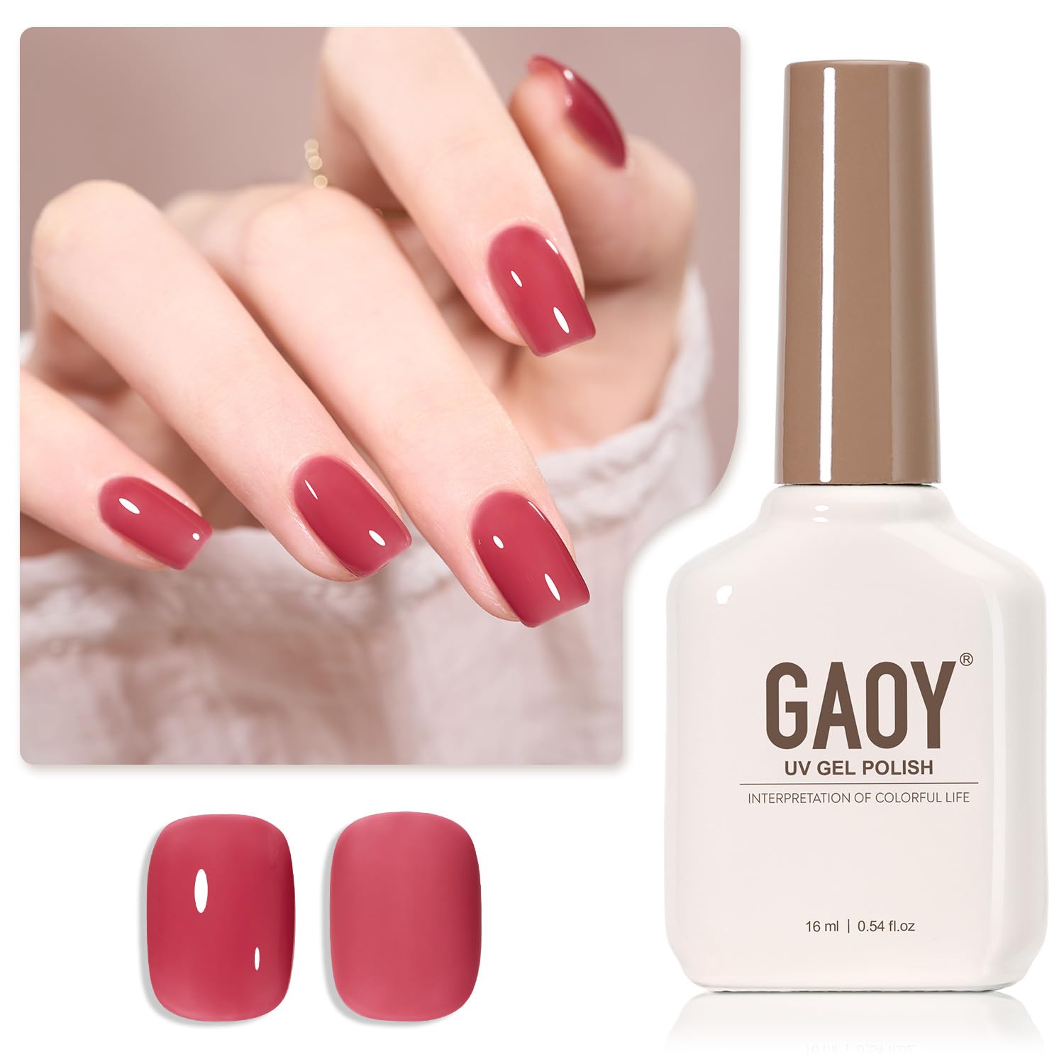 GAOY Sheer Light Pink Gel Nail Polish. 16ml Jelly Milky White Peach Translucent Color 1352 UV Light Cure Gel Polish for Nail Art DIY Manicure and Pedicure at Home : Beauty & Personal Care