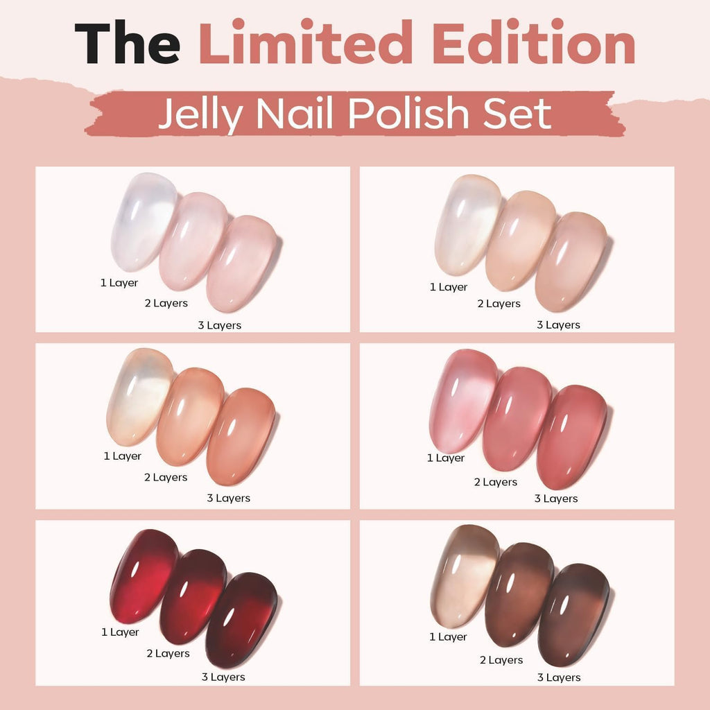 modelones Nail Polish Set 6 Colors Nude Nail Polish Jelly Set Red Pink Quick Dry Spring Summer Nail Polish 5ml (Sheer Nude Set) : Beauty & Personal Care