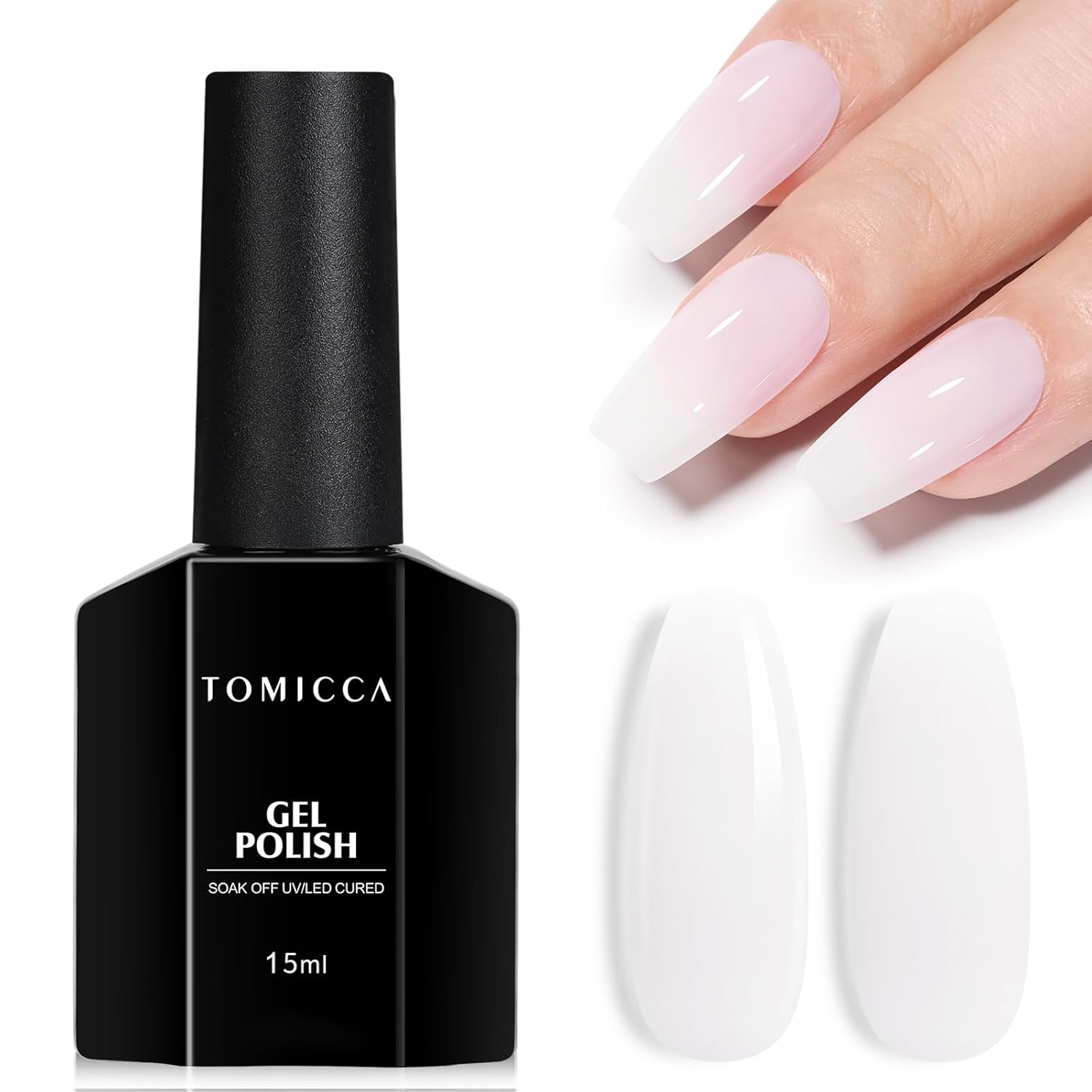 TOMICCA Nude Gel Nail Polish.15ml Light Nude Gel Polish.Soak Off Uv Led Cure Needed .Color Long Lasting Translucent Nail Art Manicure French Salon Diy Design Gifts For Woman : Beauty & Personal Care
