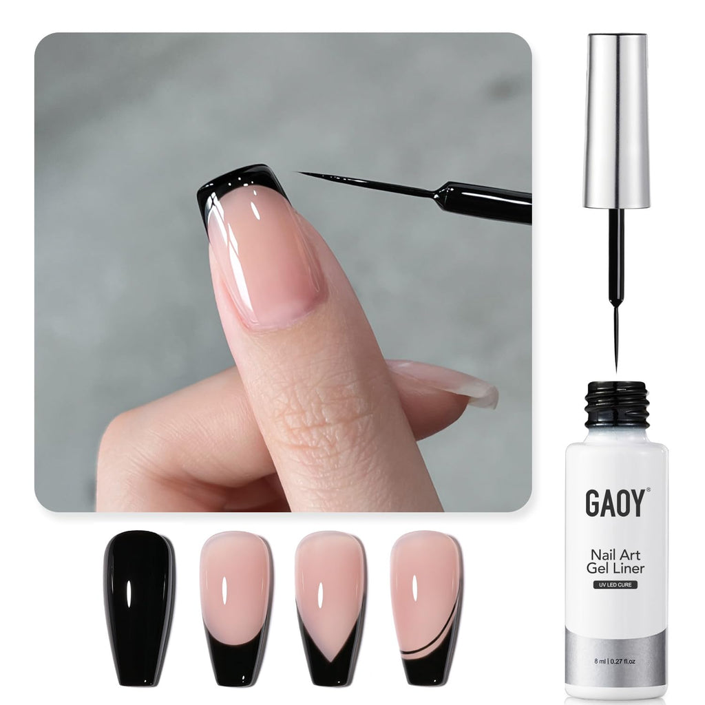GAOY Metallic Silver Gel Nail Polish Art Liner. 8ml 3D Mirror Chrome Effect Color Nail Paint Design with Thin Brush. UV Light Cure for DIY Manicure at Home : Beauty & Personal Care
