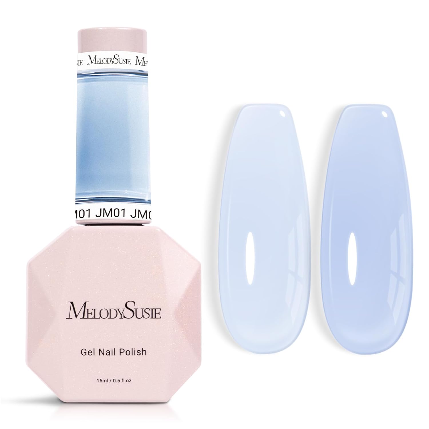 MelodySusie Jeweliver Nude Gel Nail Polish. 0.5Fl.oz Milky Gel Polish Pastel Color Soak Off UV LED Light Cure Gift for Women Manicure Nail Art DIY at Home JM08 : Beauty & Personal Care