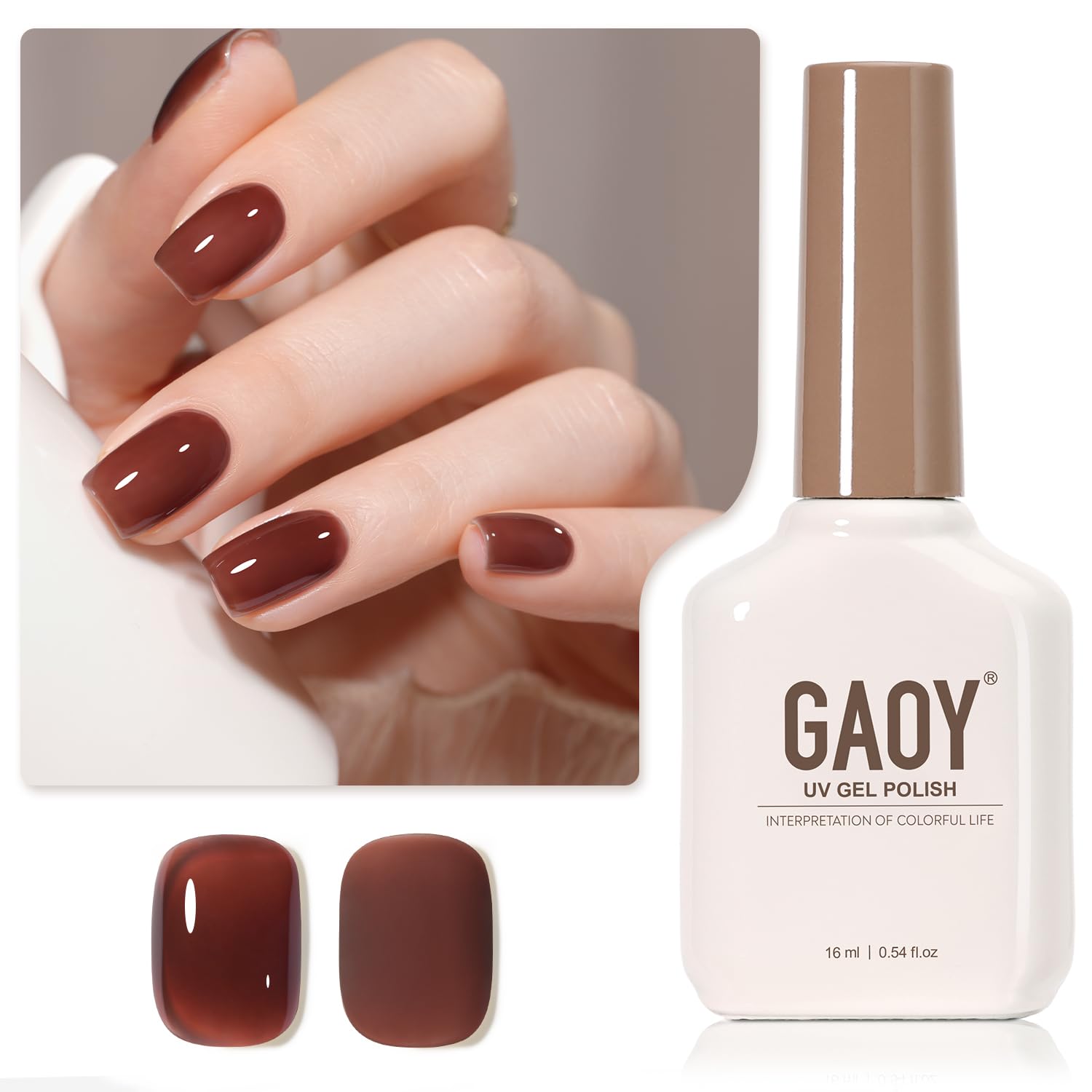 GAOY Sheer Light Pink Gel Nail Polish. 16ml Jelly Milky White Peach Translucent Color 1352 UV Light Cure Gel Polish for Nail Art DIY Manicure and Pedicure at Home : Beauty & Personal Care