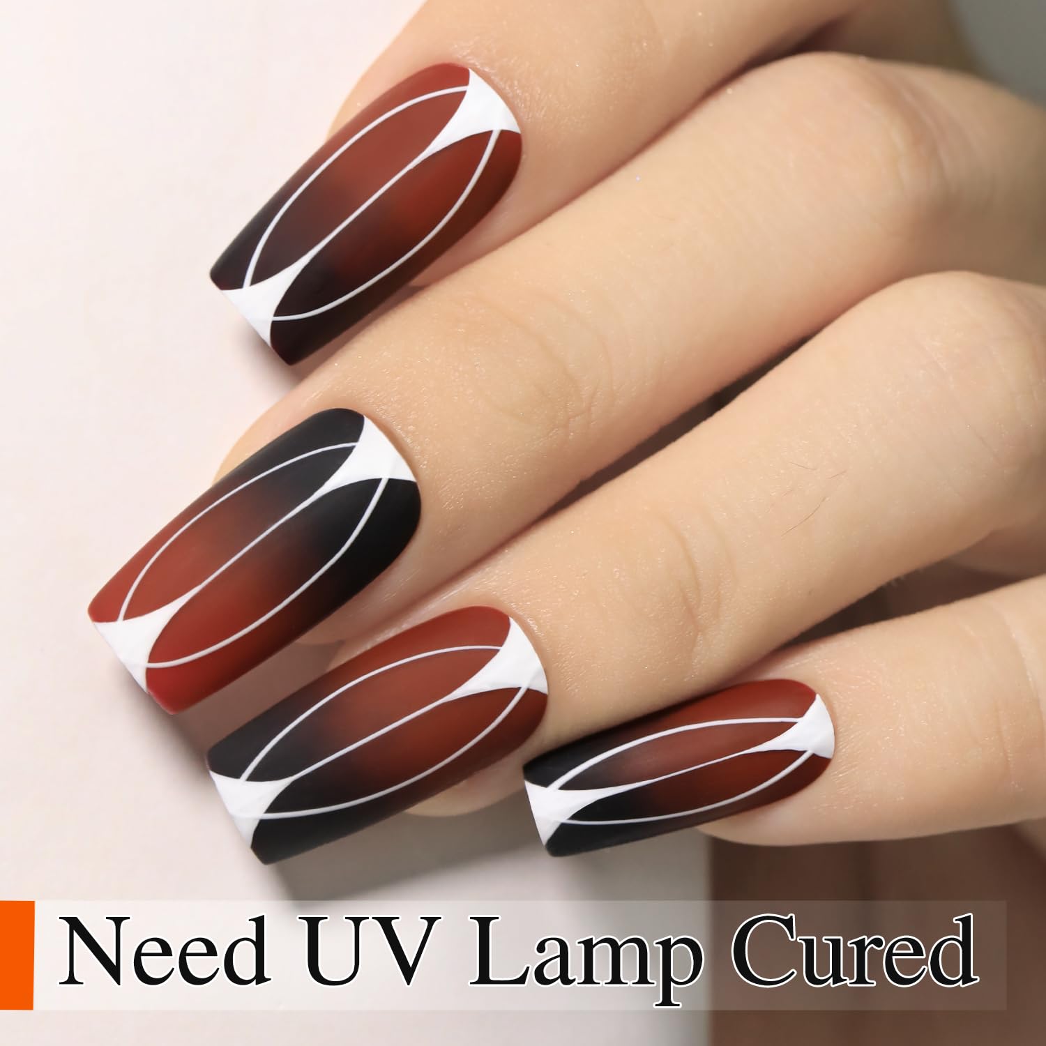 Double Rhythm 15 Ml Metallic Gel Liner Nail Art Bronze Mirror Chrome Painted Drawing Stripper 3D Effect Polish (White Liner Art -L1006) : Beauty & Personal Care