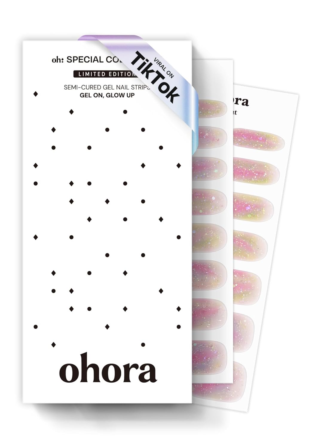 ohora Semi Cured Gel Nail Strips (N Cream Light) - Nude. Solid. Works with Any UV/LED Lamps. Salon-Quality. Long Lasting. Easy to Apply & Remove - Includes 2 Prep Pads. Nail File & Wooden Stick : Beauty & Personal Care