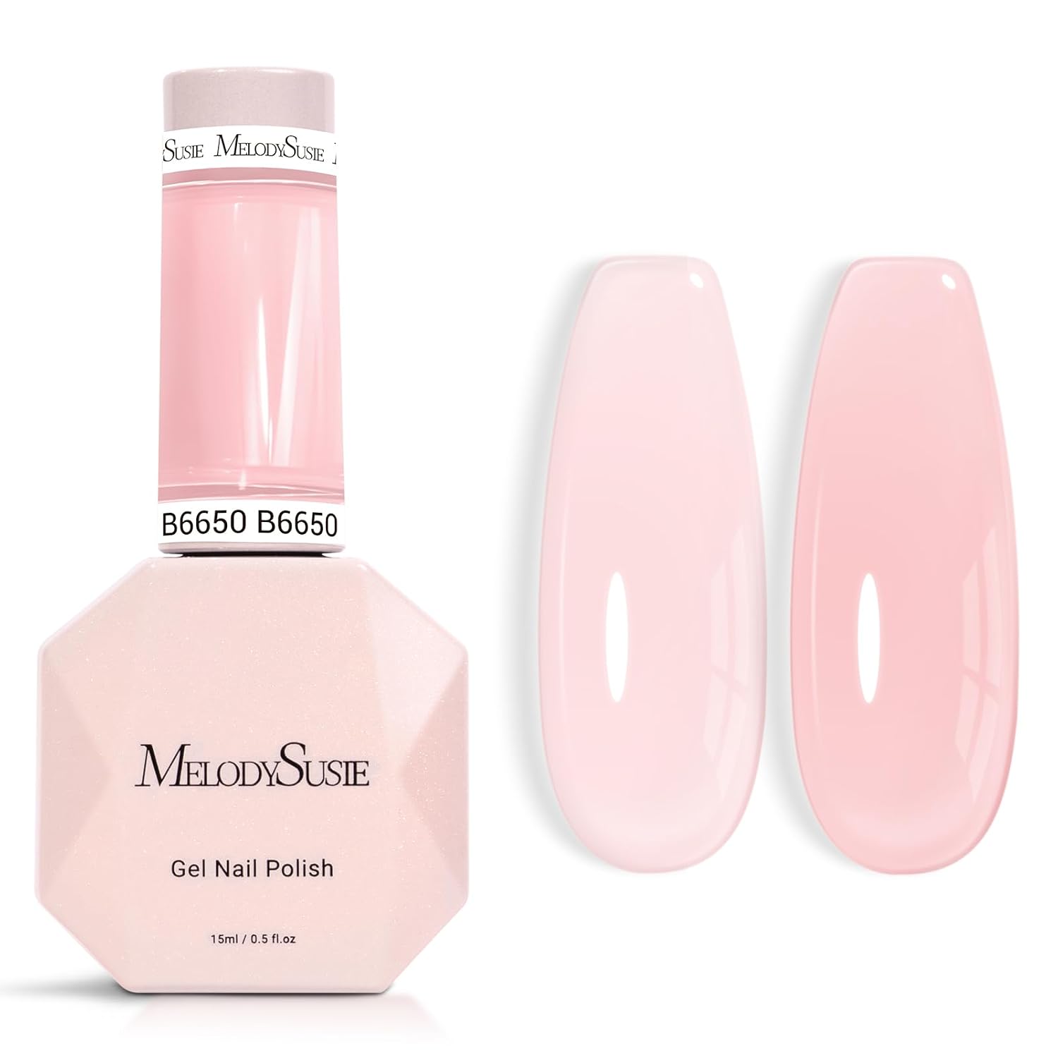 MelodySusie Jeweliver Nude Gel Nail Polish. 0.5Fl.oz Milky Gel Polish Pastel Color Soak Off UV LED Light Cure Gift for Women Manicure Nail Art DIY at Home JM08 : Beauty & Personal Care