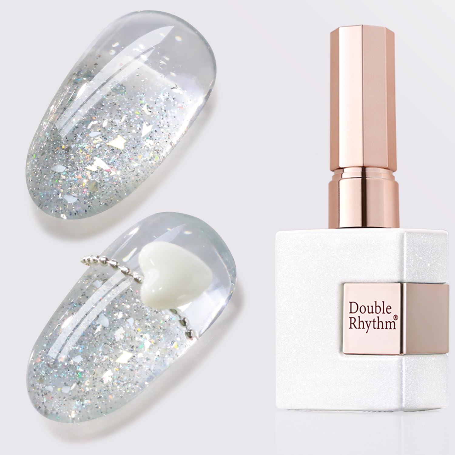 Double Rhythm 0.5Oz Glitter Gel Polish Shimmer Reflective Color for Nail Art Salon DIY Soak Off 15ml Nail Lamp Gel Polish at Home (Pink-B1161) : Beauty & Personal Care