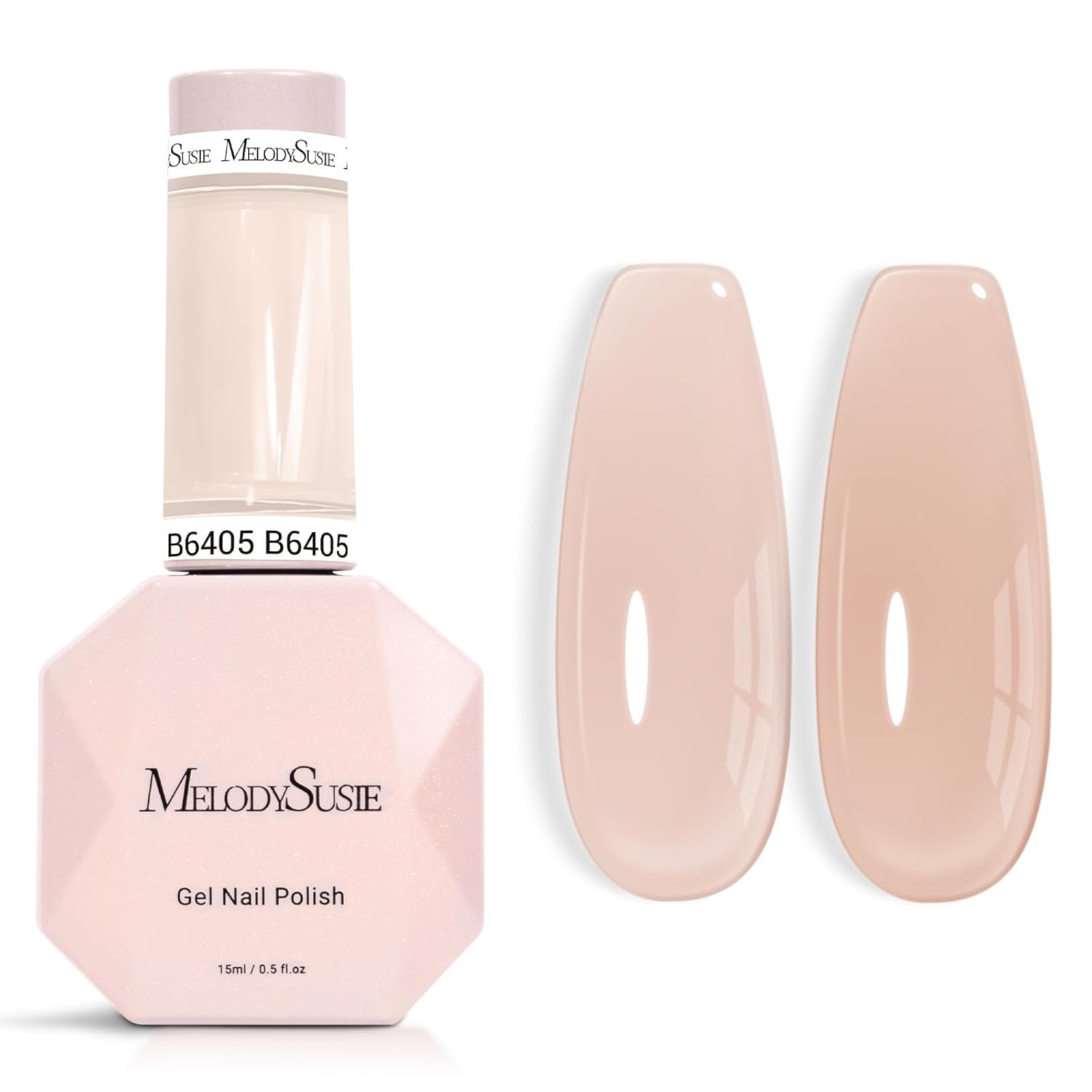 MelodySusie Jeweliver Nude Gel Nail Polish. 0.5Fl.oz Milky Gel Polish Pastel Color Soak Off UV LED Light Cure Gift for Women Manicure Nail Art DIY at Home JM08 : Beauty & Personal Care