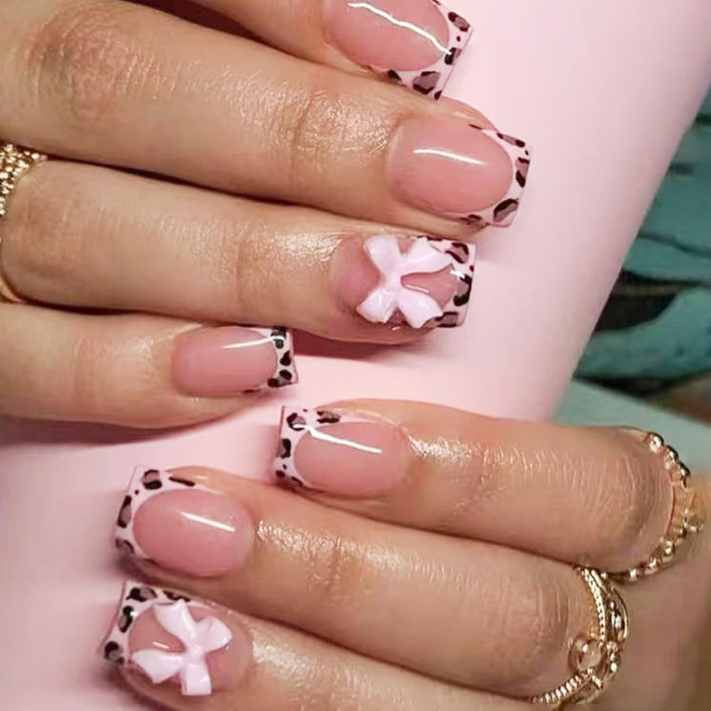 6 Packs (144 Pcs) | Reusable Press on Nails | Stick on Nails 12 Sizes-6 Styles | Cute Bow Nails : Beauty & Personal Care