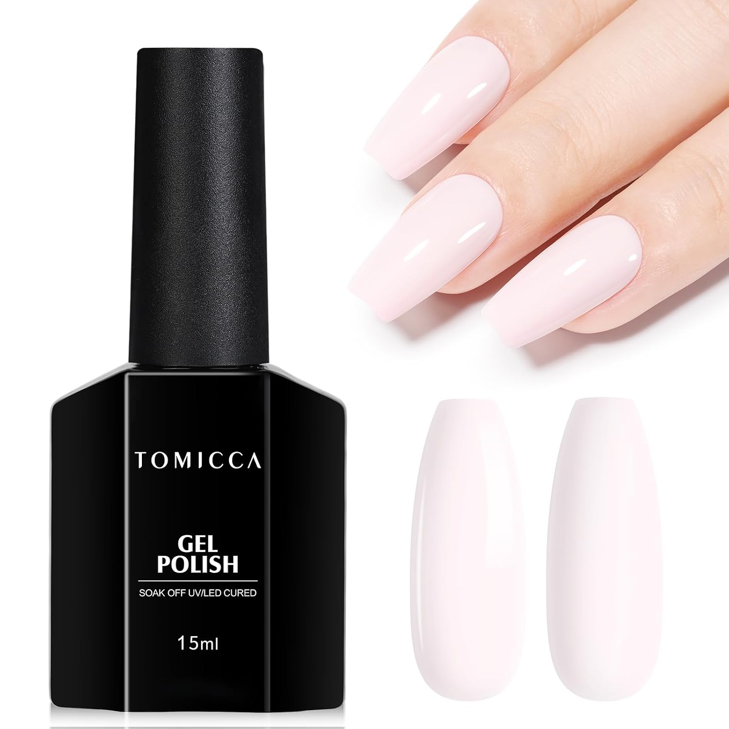 TOMICCA Nude Gel Nail Polish.15ml Light Nude Gel Polish.Soak Off Uv Led Cure Needed .Color Long Lasting Translucent Nail Art Manicure French Salon Diy Design Gifts For Woman : Beauty & Personal Care
