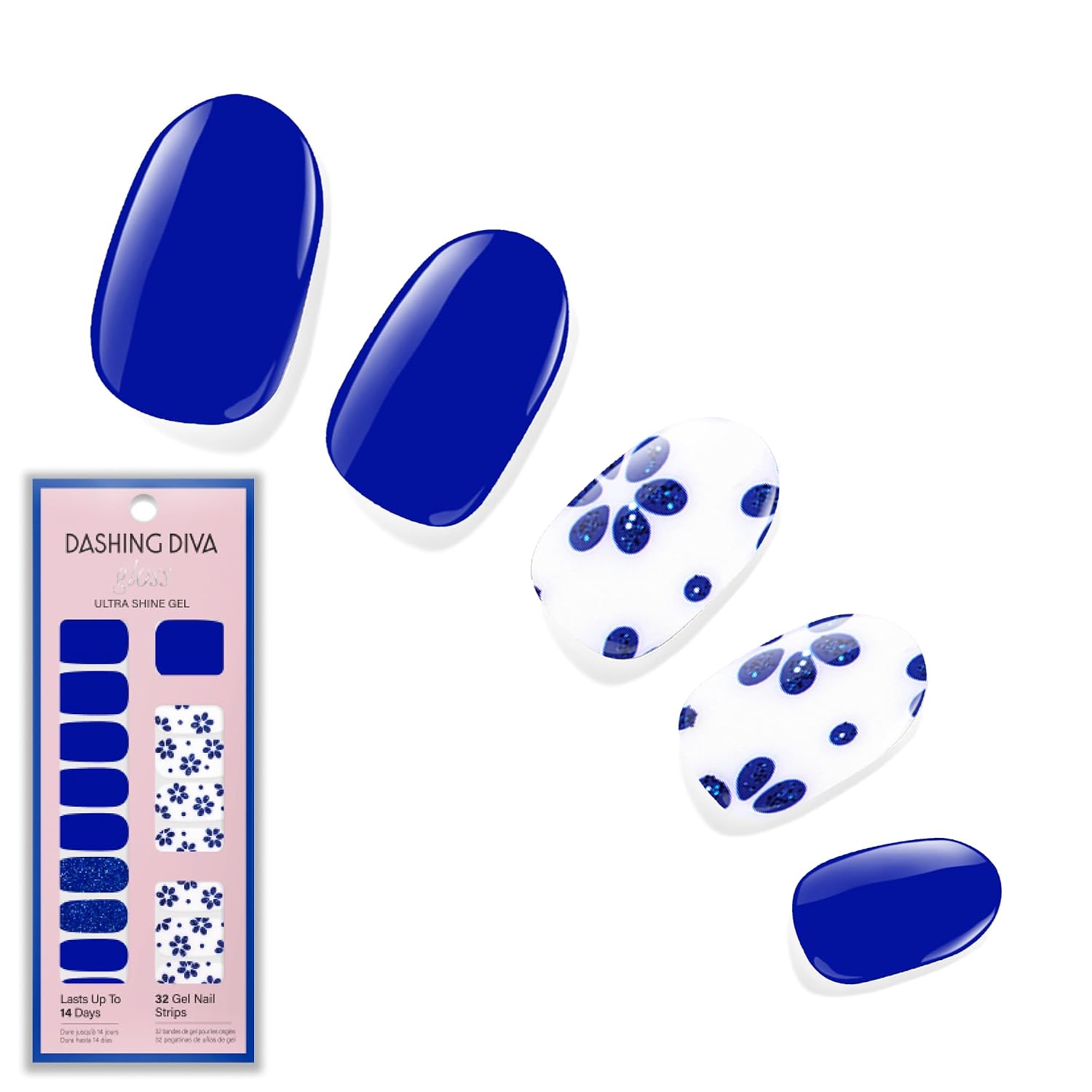 Dashing Diva Gloss Nail Strips - Crystal Clear - UV Free. Chip Resistant. Long Lasting Gel Stickers - Contains 32 Wraps. 1 Prep Pad. 1 File : Beauty & Personal Care