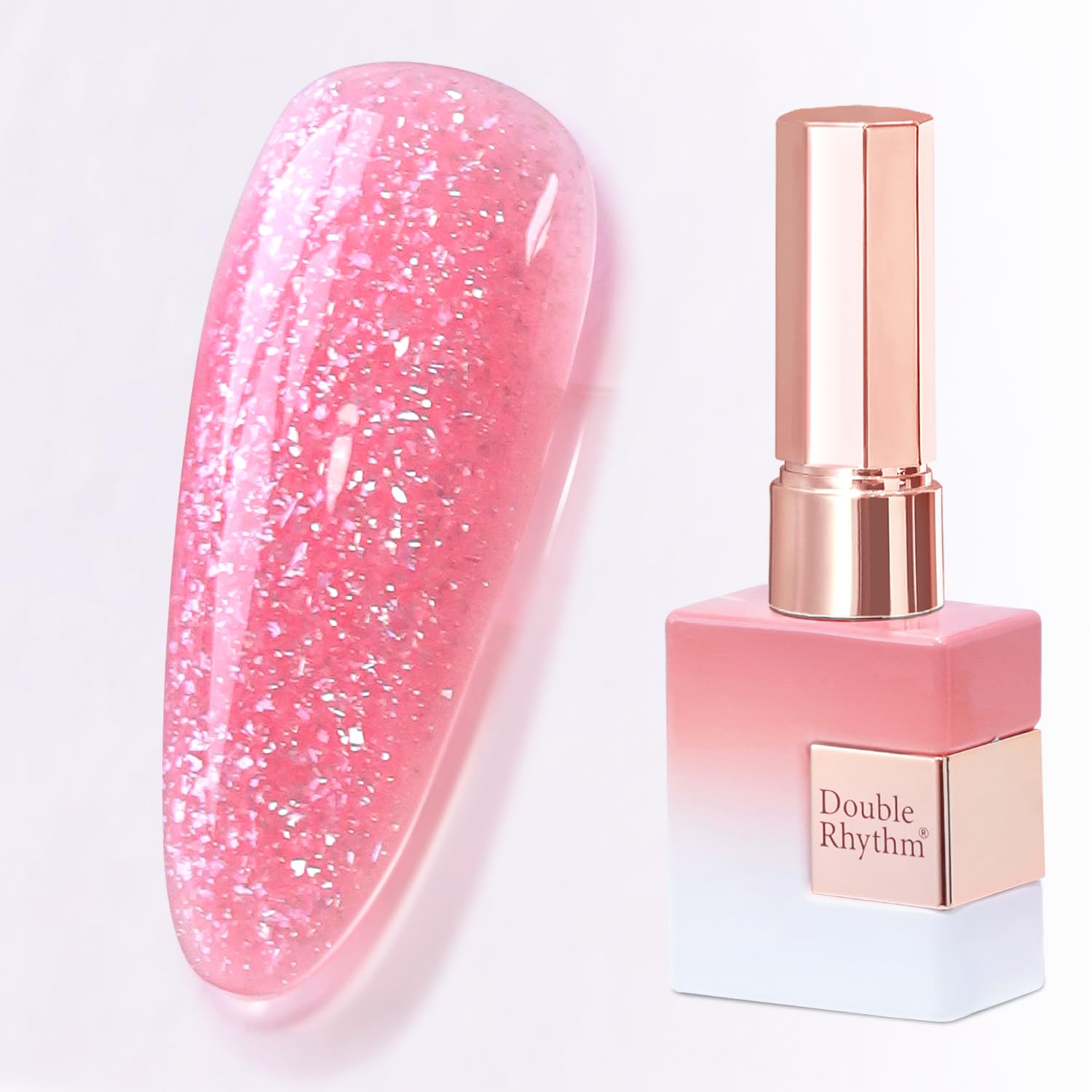 Double Rhythm 0.5Oz Glitter Gel Polish Shimmer Reflective Color for Nail Art Salon DIY Soak Off 15ml Nail Lamp Gel Polish at Home (Pink-B1161) : Beauty & Personal Care