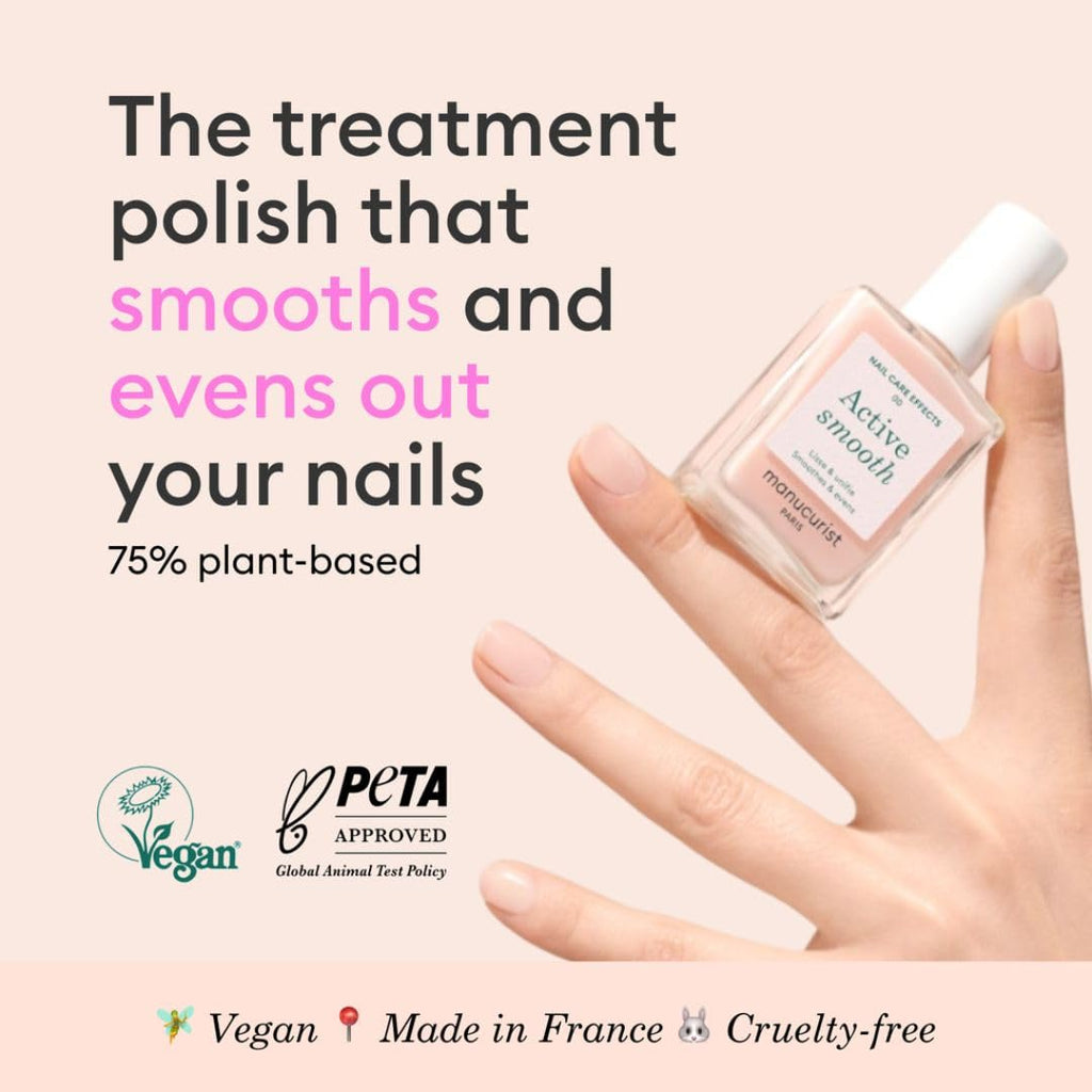 Manucurist Active Smooth 00 Nail Concealer Polish & Care - 2 in 1 Nude Nail Polish : Nail Strengthener and Growth - No Lamp - Ridge Filler for Nails - Natural Rosé Nail Polish : Beauty & Personal Care