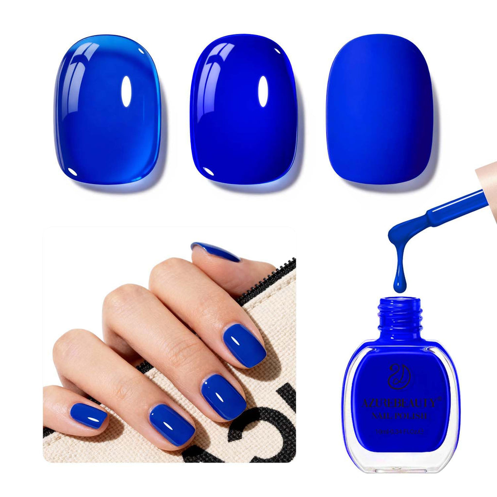 AZUREBEAUTY Navy Blue Nail Polish – Quick Dry. Long-Lasting. Natural Royal Blue Glossy Finish for DIY Manicure & Nail Art. Salon Quality for Women 0.34Oz : Beauty & Personal Care