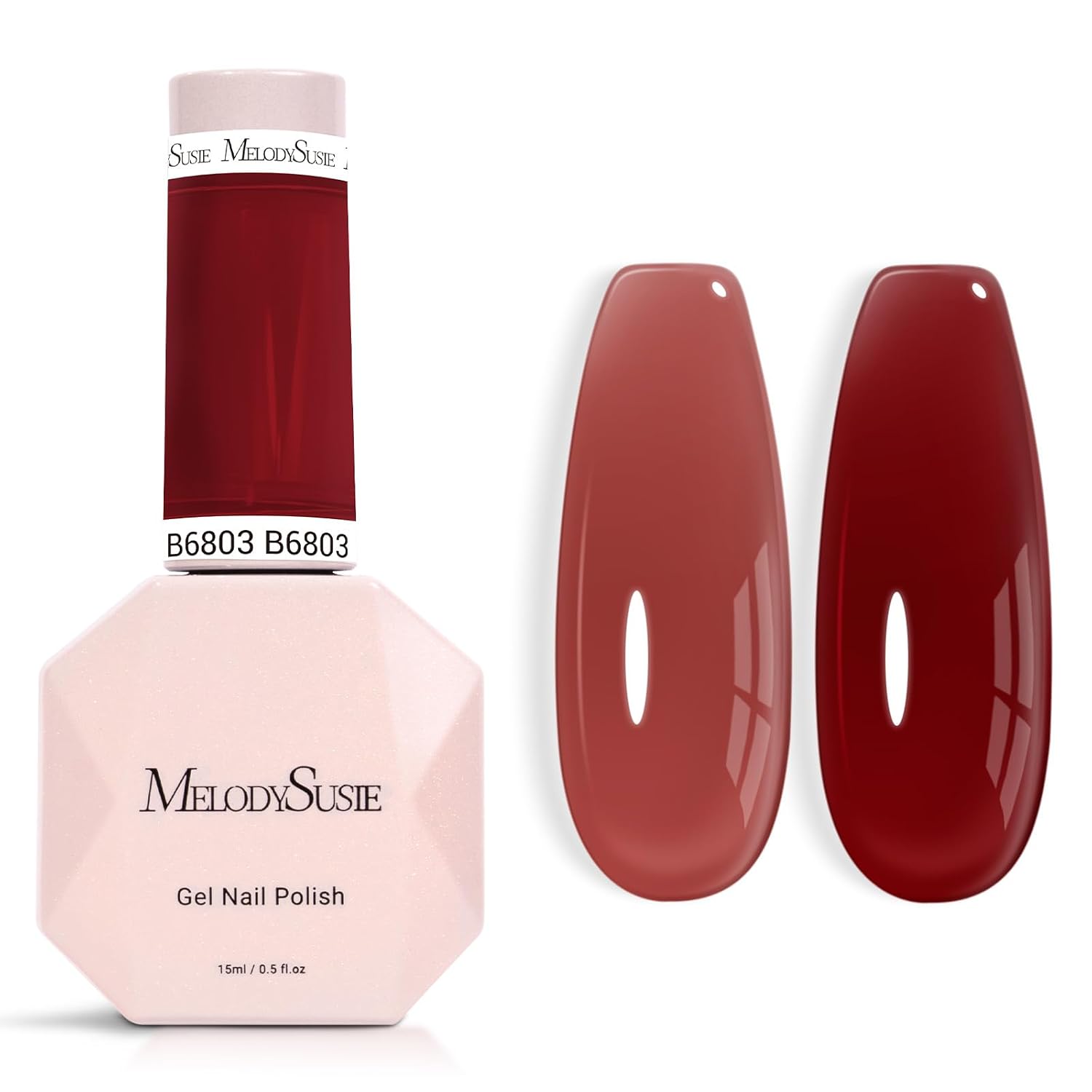 MelodySusie Jeweliver Nude Gel Nail Polish. 0.5Fl.oz Milky Gel Polish Pastel Color Soak Off UV LED Light Cure Gift for Women Manicure Nail Art DIY at Home JM08 : Beauty & Personal Care