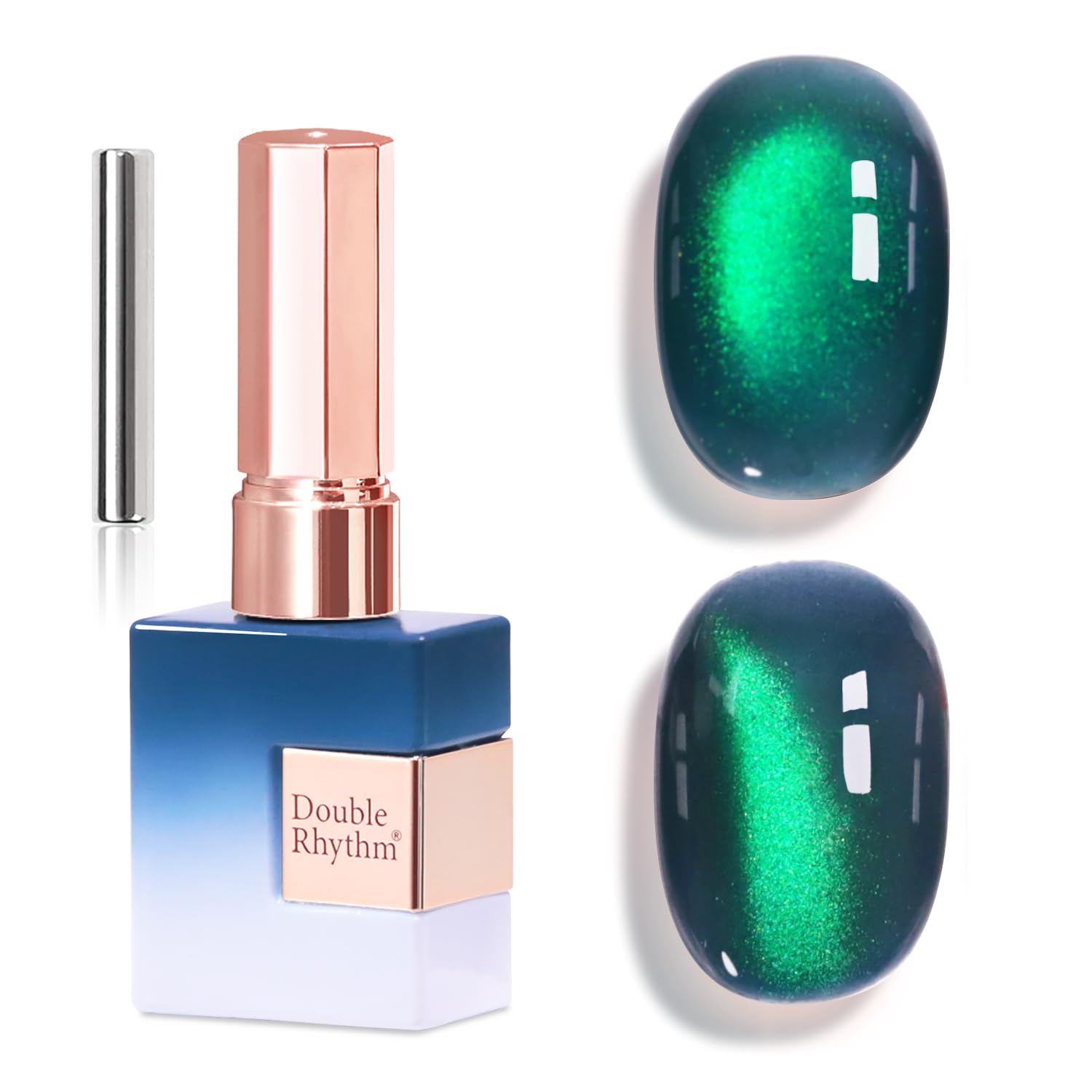 Double Rhythm 0.5 OZ Cat Eye Gel Polish with Magnet 15ML Holographic Glitter Shimmer Translucent Jelly Color Magnetic Polish Salon DIY at Home (Silver-MC1019) : Beauty & Personal Care