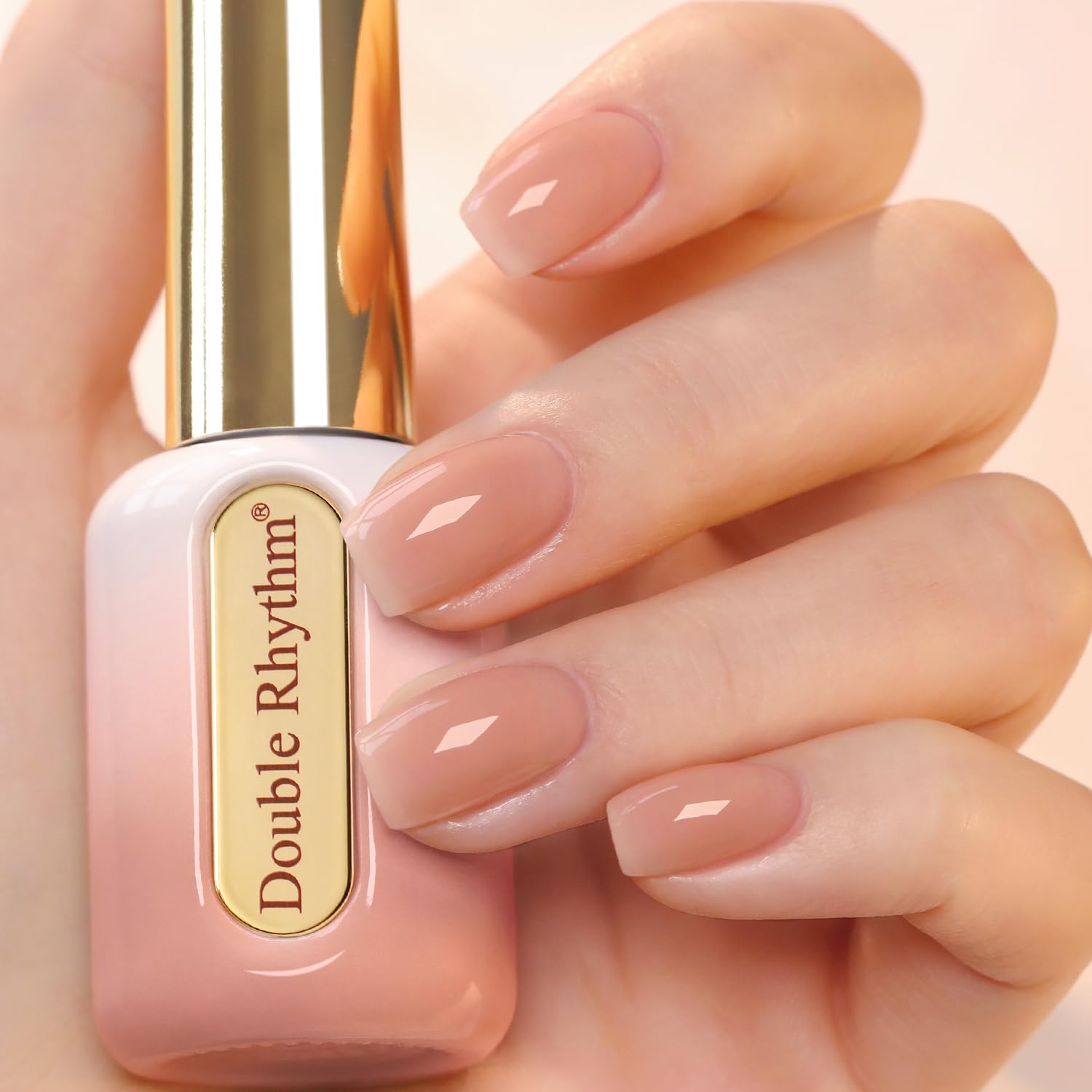 Double Rhythm 0.50 OZ Gel Polish Hema Free Same Color Same Bottle Golden Round Translucent Neutral Natural Milky 15 ML Jelly UV Polish Art DIY at Home (Bright Pink-H1040) : Beauty & Personal Care