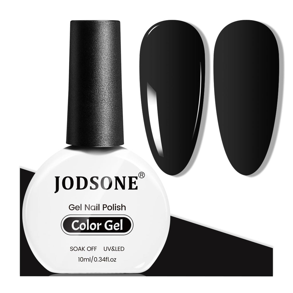 JODSONE 10ml Black Gel Nail Polish Black Gel Polish Soak Off Led Gel Polish Nail Art Manicure Salon Diy Need U V Lamp : Beauty & Personal Care