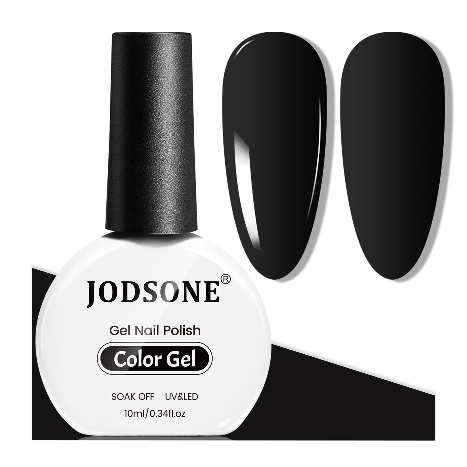 JODSONE 10ml Black Gel Nail Polish Black Gel Polish Soak Off Led Gel Polish Nail Art Manicure Salon Diy Need U V Lamp : Beauty & Personal Care