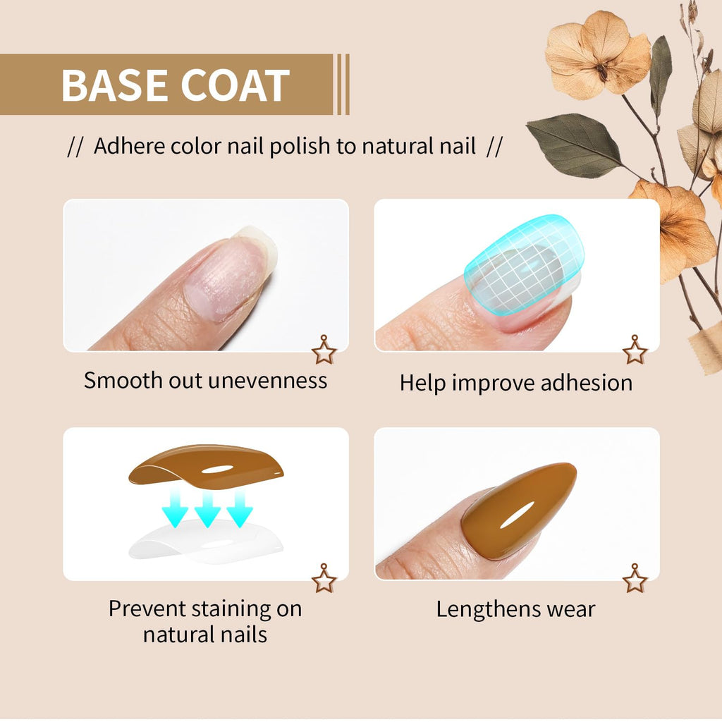 OpenLive Base and Top Coat Nail Polish Quick Dry.16.5ml Large capacity Basic Nail Polish Set Air Dry Fast. High-Glossy Shiny. No U V Light Needed for Women Salon DIY Nail Art : Beauty & Personal Care
